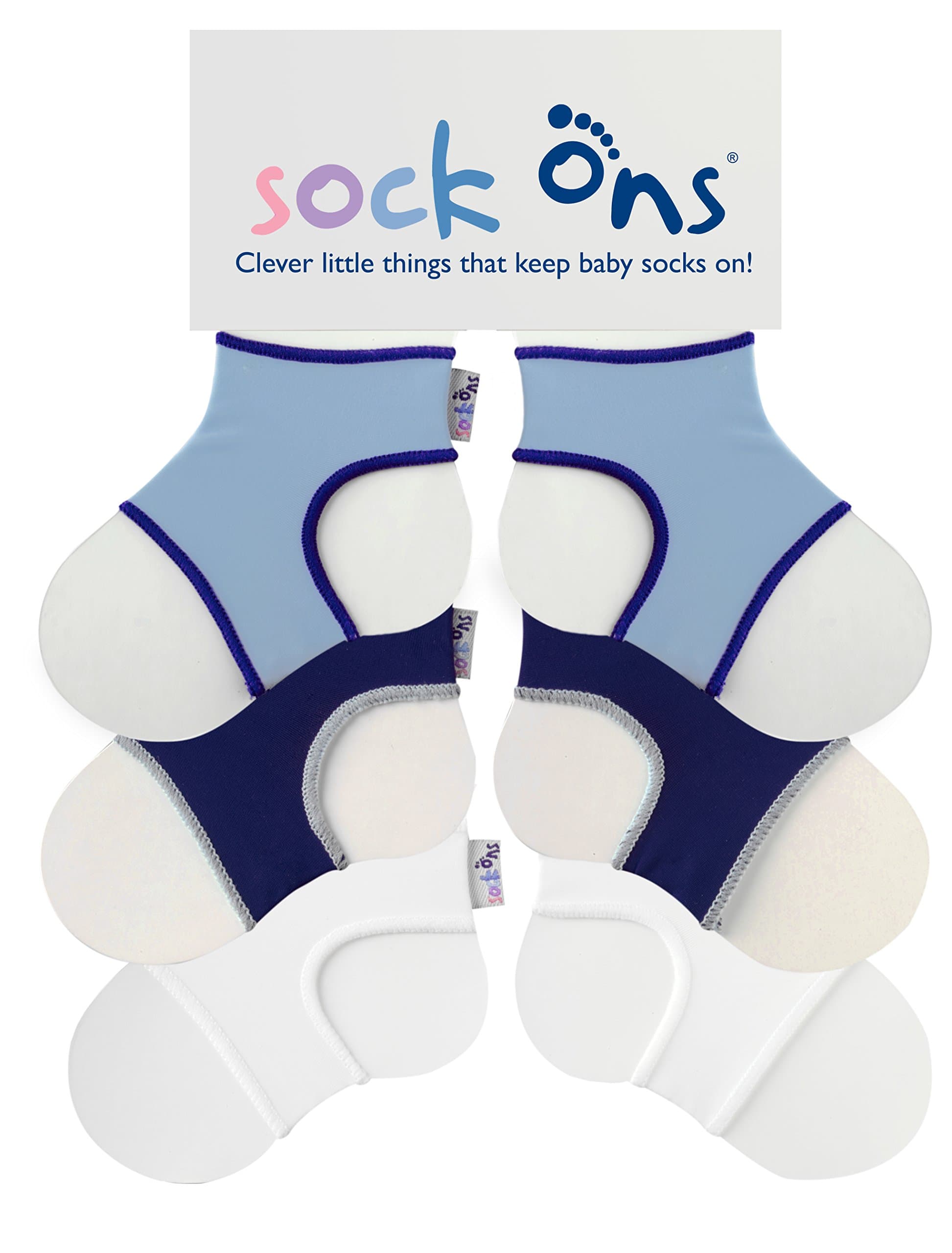 Baby Sock Holders - 3 Pack - Blue - Amazing Value Pack - Keep Baby