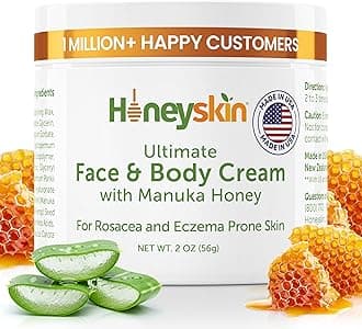 Hydrating Face Moisturizer & Body Cream with Manuka Honey Cream - Organic Face Moisturizer with Honey for Extremely Dry Skin - for Dry & Itchy Skin, Rosacea & Eczema Prone Skin 2oz
