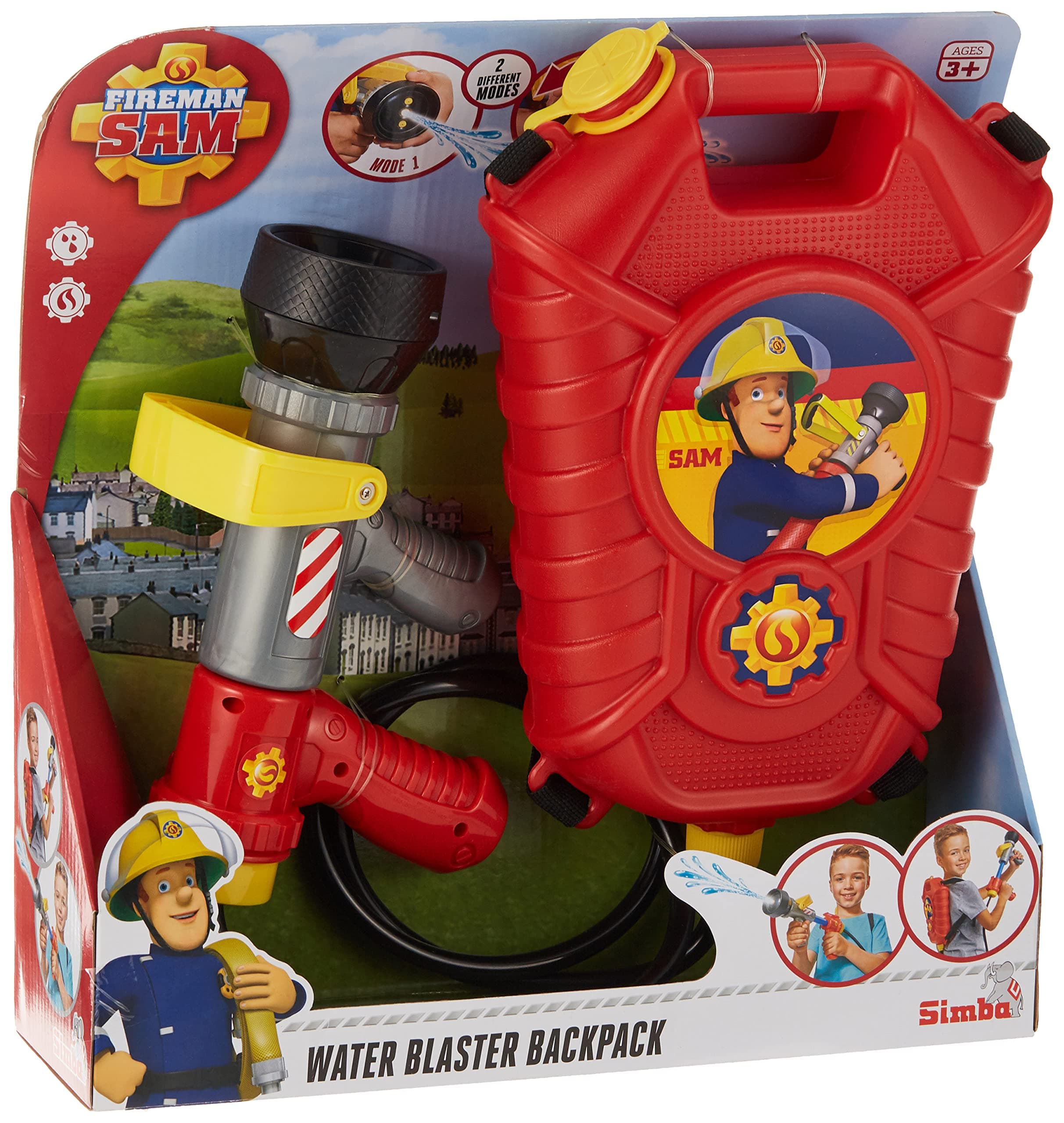 SimbaFireman Sam Tank Backpack Blaster, Red