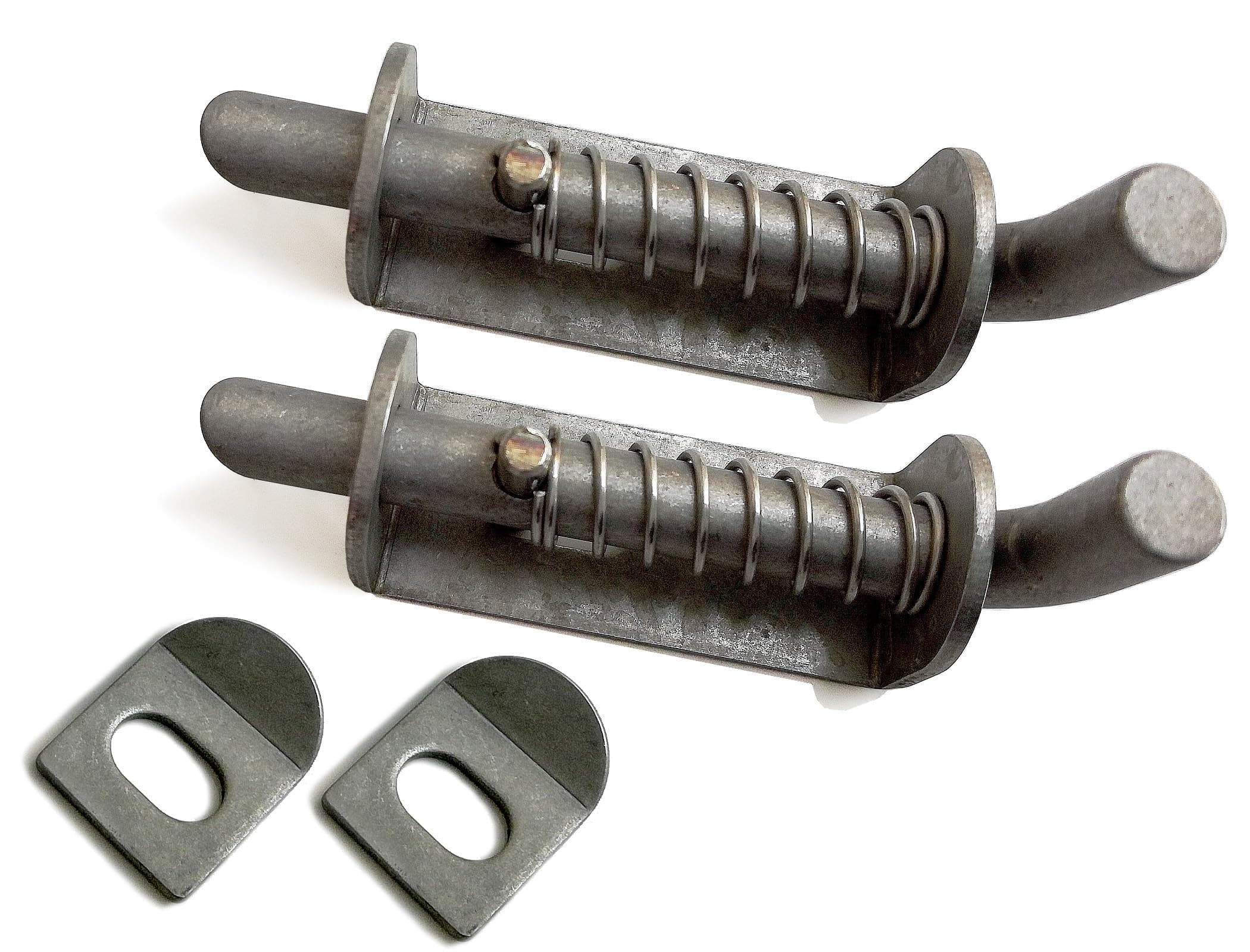 2 Pack Stainless Steel Mini Spring Loaded Latch Pin - 1.8"(48mm) Main Structure 304 Metal Barrel Bolt , Reinforced Industrial Welded Lock for Pet Cage, Door Shed Gate, Tailgate Trailer Garage