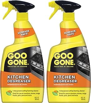 Goo Gone Foaming Kitchen Degreaser- Removes Baked-On Food, Grease, Splatter and Grime, 2 PACK 28 oz