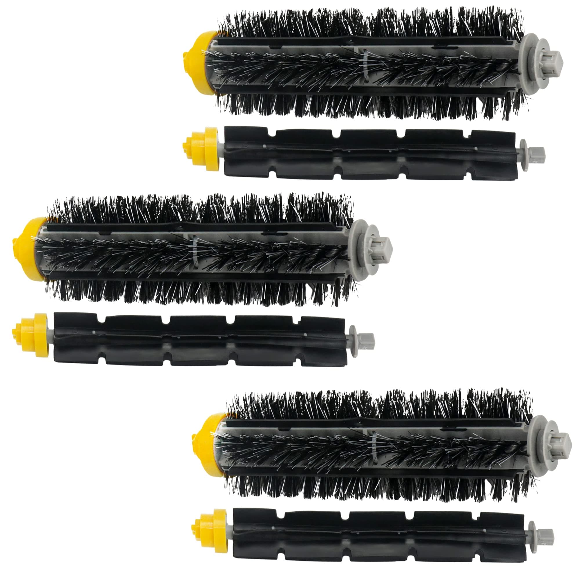 Replacement Brushes Fit for i-Robot Room-ba 600 & 700 Series 614 630 635 640 645 650 660 675 680 690 695 760 770 780 Robot Vacuum Cleaner Includes 3 Sets Bristle & Flexible Beater Brush Kit