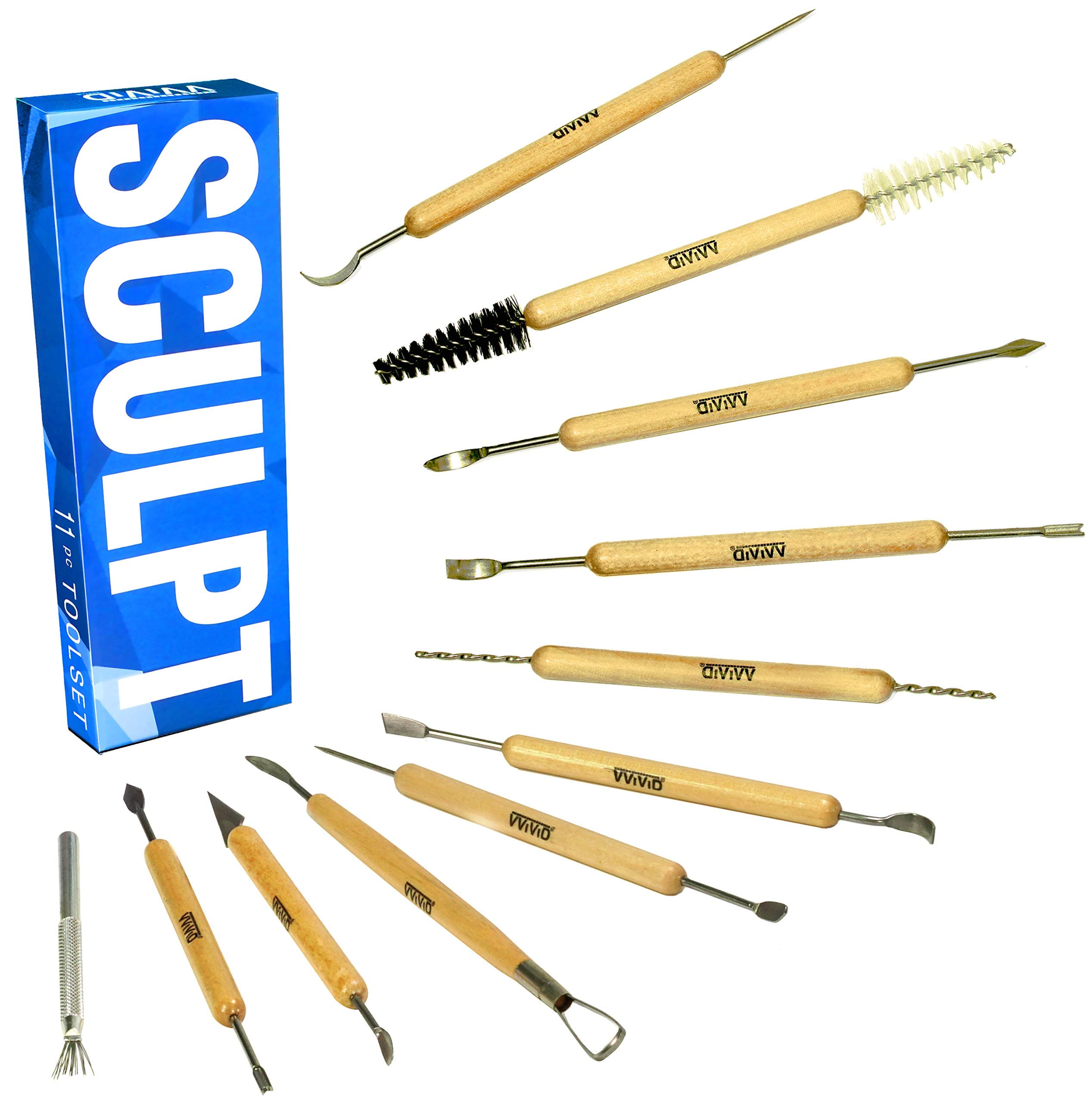 VViViD Sculpt Clay & Ceramic Double-Ended Hand Tool Sets 11 Piece Set vvscultp_