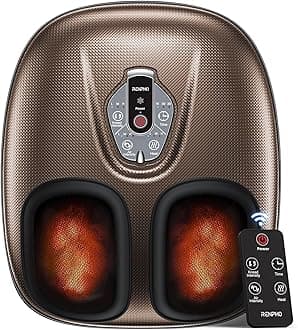 RENPHO Foot Massager Machine with Heat [2026 Upgraded], Mothers Day Gifts for Mom, Shiatsu Foot Massager for Plantar Fasciitis, Cordless Control, FSA Eligible HSA Store Eligible Massager, Brown