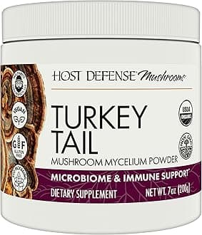 Host Defense Turkey Tail Mushroom Powder - Digestive Health & Immune Response Support Supplement - Mushroom Supplement for Gastrointestinal & Gut Microbiome Support - 7 oz (133 Servings)*