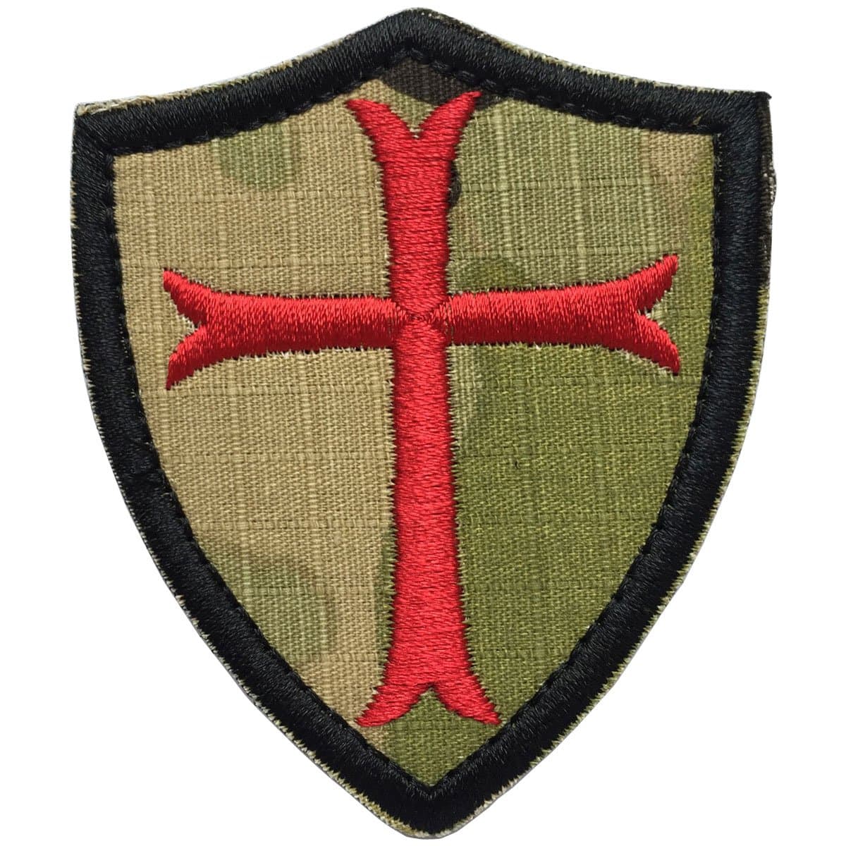 SpaceCar Knights Templar Cross Crusaders Tactical Morale Patch 2.95" x 2.48" Sized - Camo