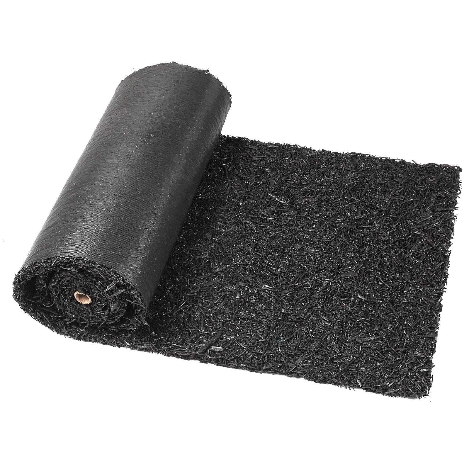 Recycled Rubber Mulch Mat Roll Black Permanent Mulch Walkway Pathway for Landscaping Outdoor 8' x 2'