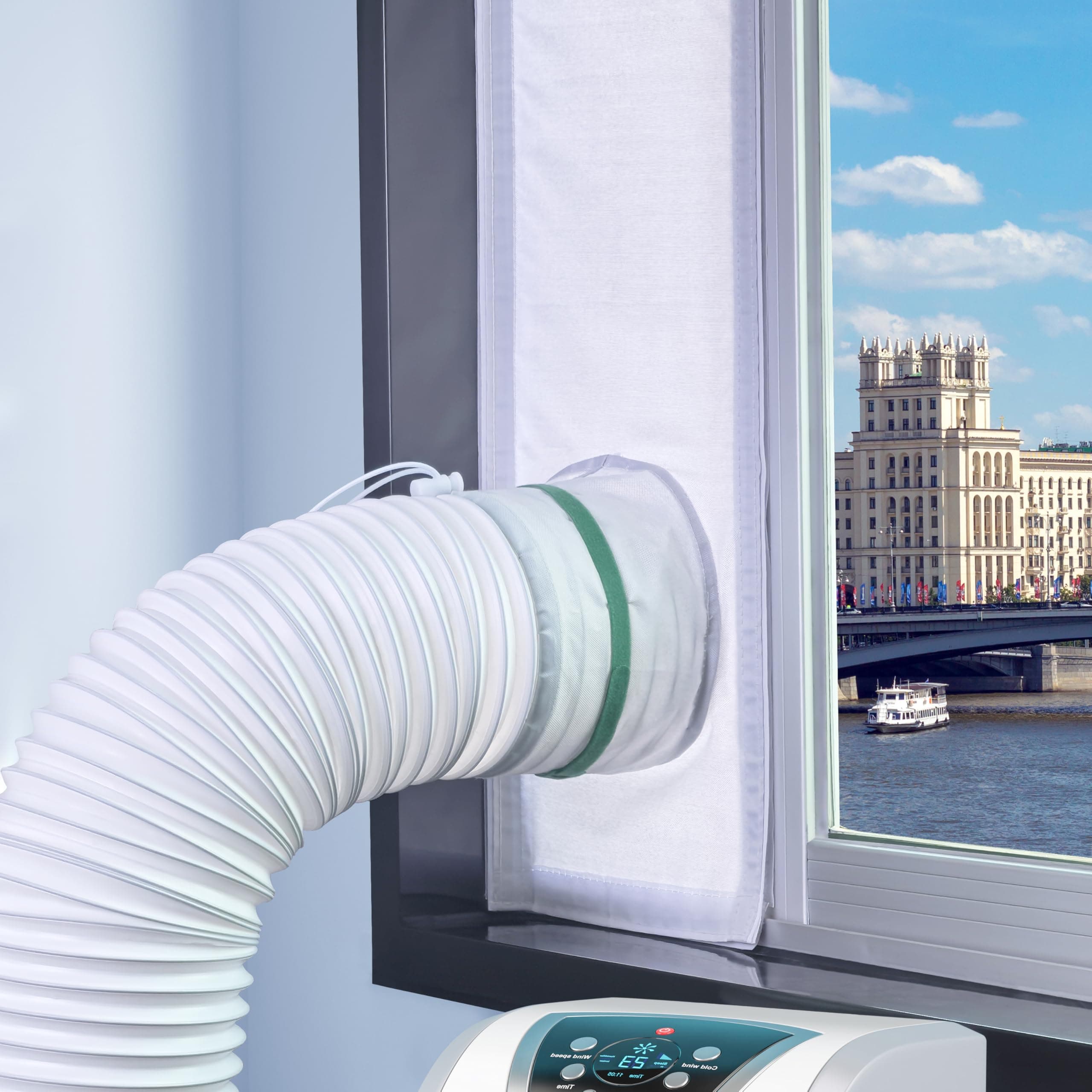 Loviga Portable AC Window Vent Kit, 100% Sealing Window Kit Seal Kit for Portable Air Conditioner AC Unit Clothes Dryer, 9X40 Inch Length Adjustable, Waterproof, No Drilling