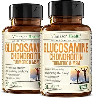 Glucosamine Chondroitin MSM – Joint Support Supplement for Women and Men with Glucosamine Sulfate 1500 mg, Chondroitin and MSM – for Cartilage, Joint Health and Flexibility – 2 Pack