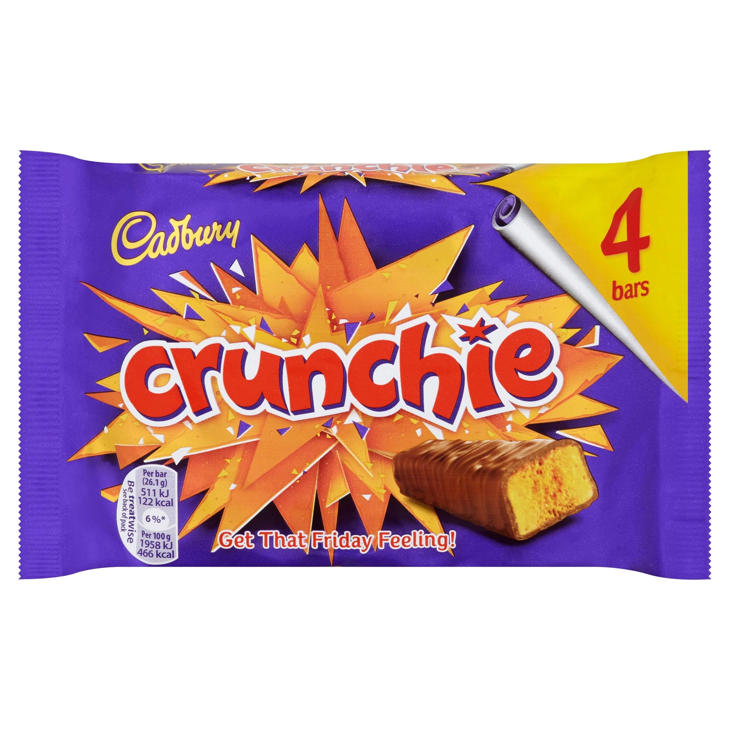 Cadbury Crunchie 4 Chocolate bar 104.4g