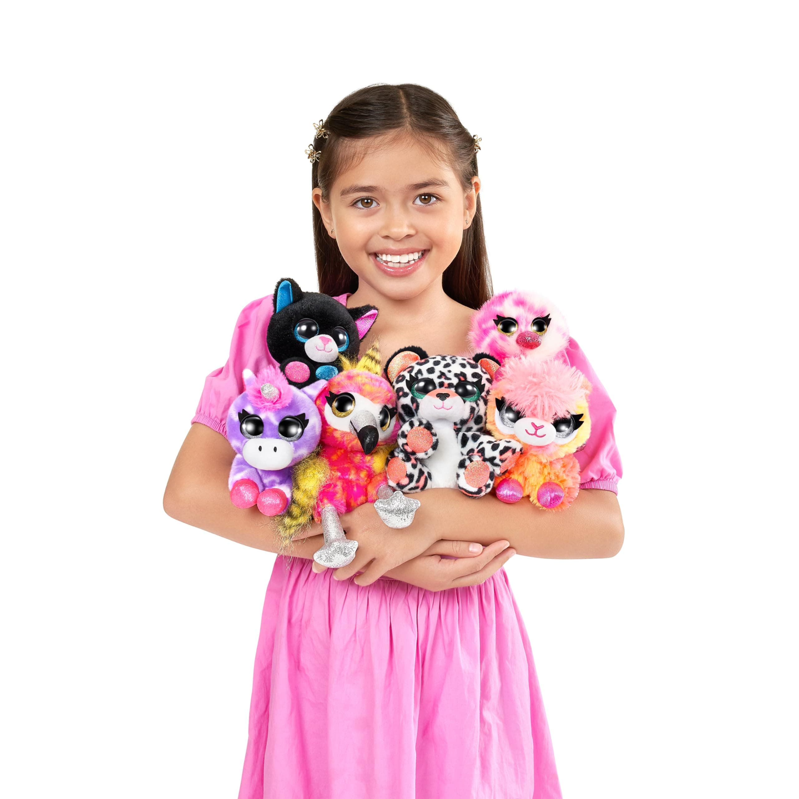 Neon (Random 3 Pack) by ZURU Randomly Assorted Animal Plush Toys with Baby Collectible Pencil Topper Character Toy in Cone Mystery