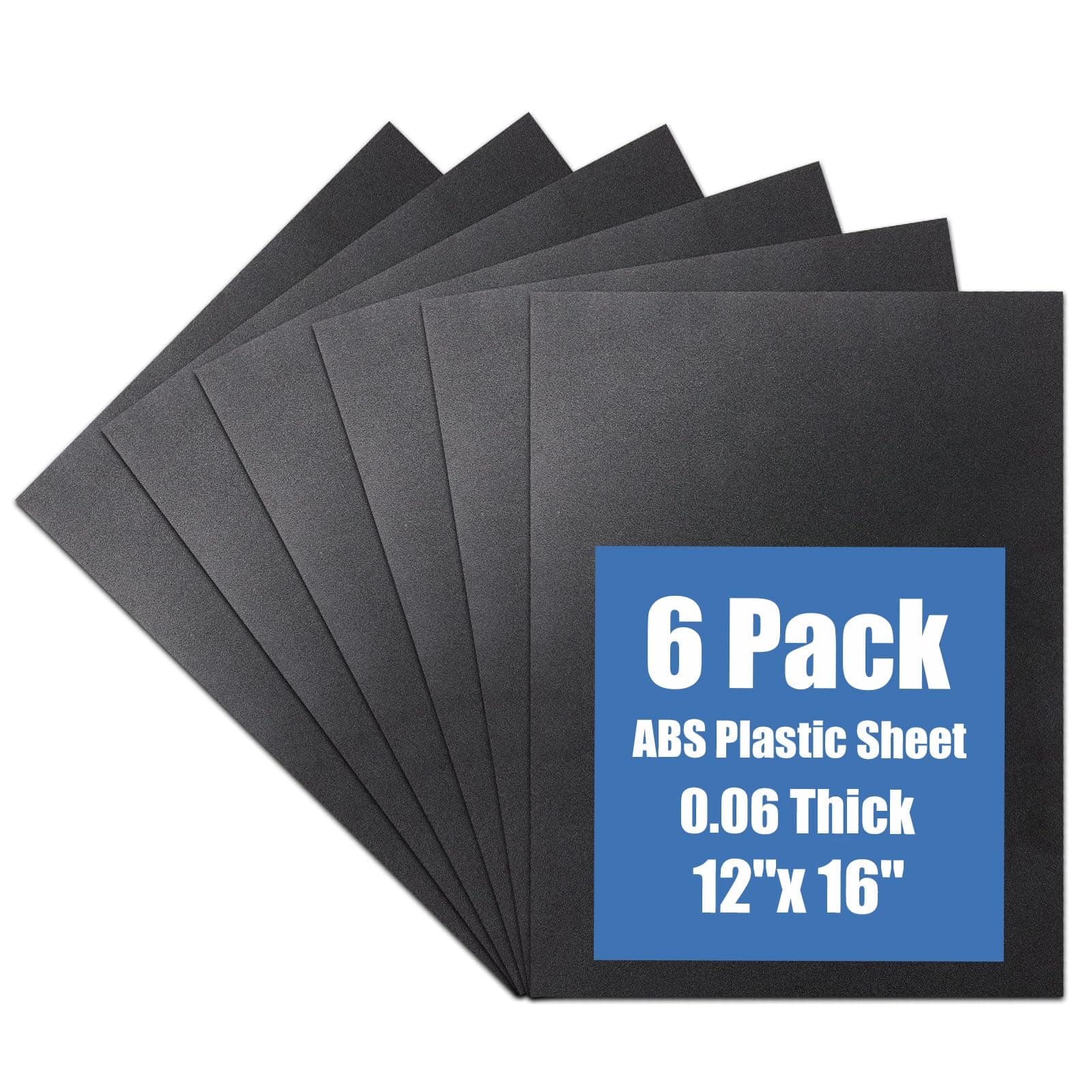 KINLINK Black Abs Plastic Sheet 12" X 16" X 0.06" Flexible Moldable Impact Resistance and High Strength 1/16" Thick(1.5Mm) Abs Sheet Diy Moldable Plastic Materials for Deco