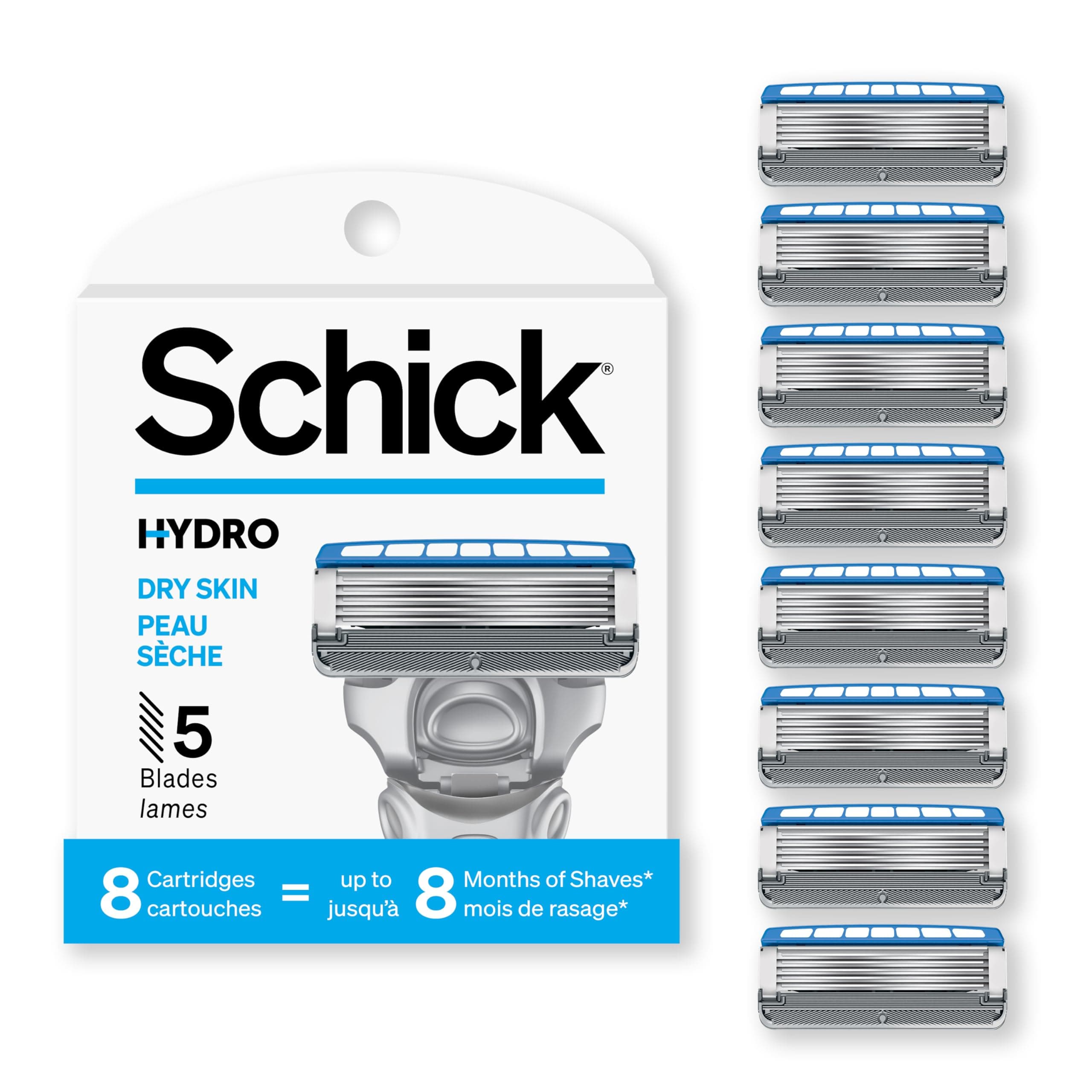 Hydro 5 Sense Hydrate Razor Refills for Men, 8 Count (Pack of 1)