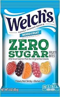 Welch's Zero Sugar Fruity Bites, Mixed Fruit Snack Pack, Gluten Free & Sugar Free Snacks, 3oz Snack Pack (Pack of 1)