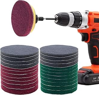 Power Scrubber Pads Drill Attachment, GOH DODD 26 Pieces 4 Inch Headlight Restoration Kit Drill Brush Scouring Cleaning Pads for Kitchen, Bathroom, Grout, Carpet, Shower, Tub, Grill,Tile, Sanding