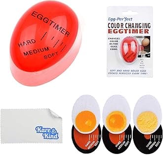 Kare & Kind Egg Timer 2X Pack - Color Changing Indicator - Soft, Medium and Hard Boiled Eggs - Safe Durable Kitchen Tool - Gift and Home Use