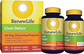 Renew Life Adult Cleanse - Liver Detox - 2-Part, 30-Day Program - Gluten & Dairy Free - 120 Vegetarian Capsules