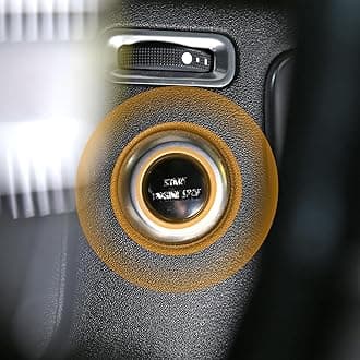 LLKUANG Red & Silver Engine Start Stop Push Button Switch Sticker Cover for LR4 Discovery 4 & Land Rover Range Rover Sport 2010-2013 Aluminum Alloy Car Accessory (Black)