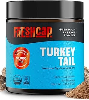 SHIELD - Turkey Tail Extract Powder - USDA Organic -60 g- Supplement - Immune Protection - Add to Coffee/Tea/Smoothies-Real Fruiting Body No Fillers