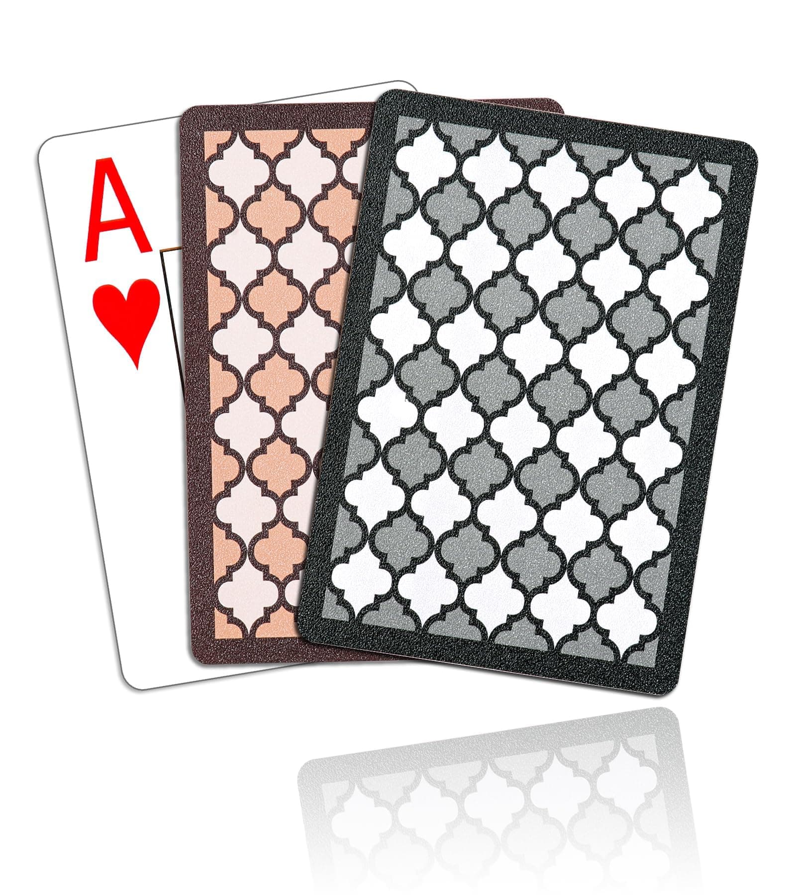 – 2 Pack Plastic Waterproof Playing Cards, Large Print Index Poker Cards, Decks of Cards for Card Games