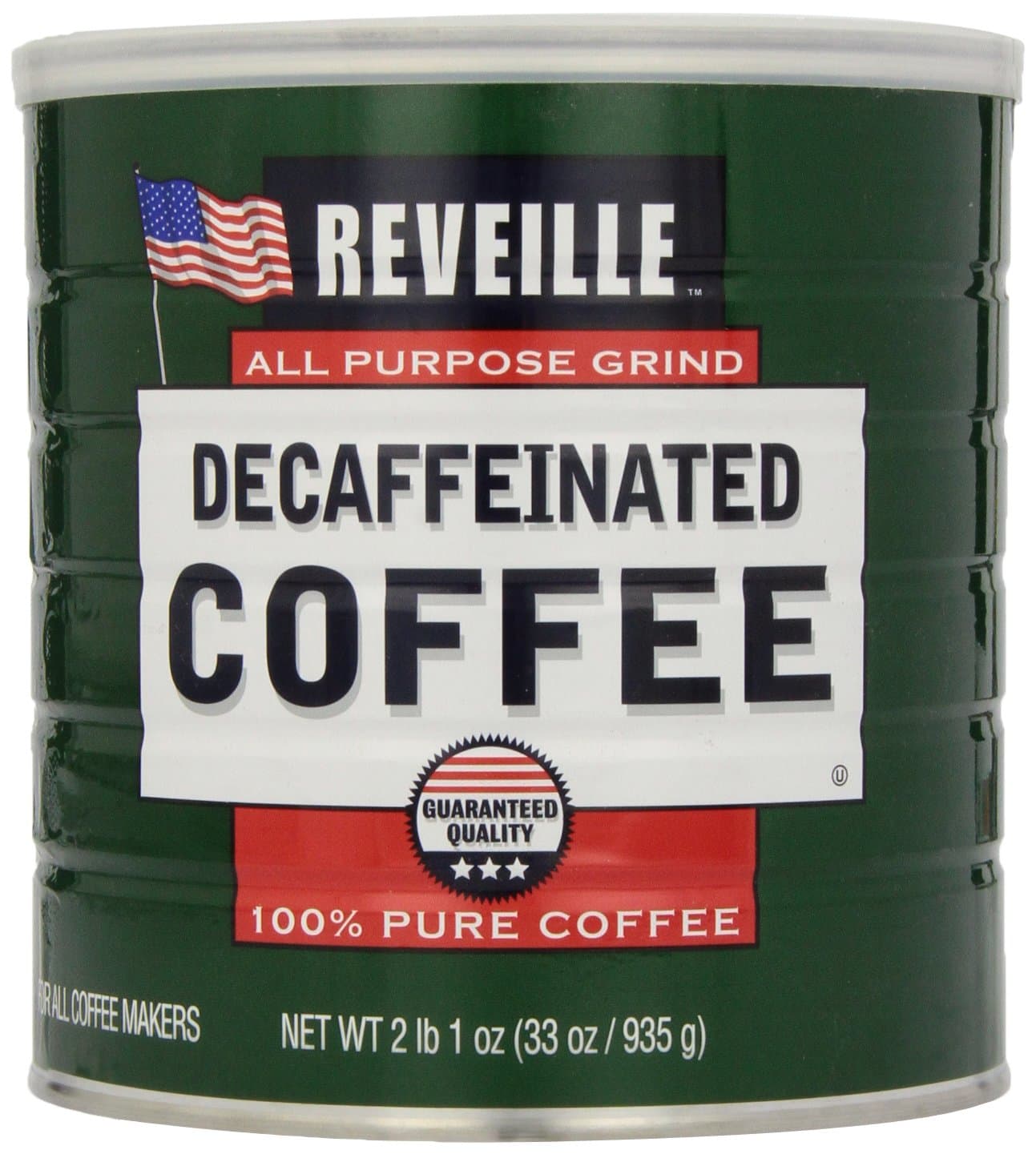 Reveille Coffee, Decaf Ground, 33 Ounce