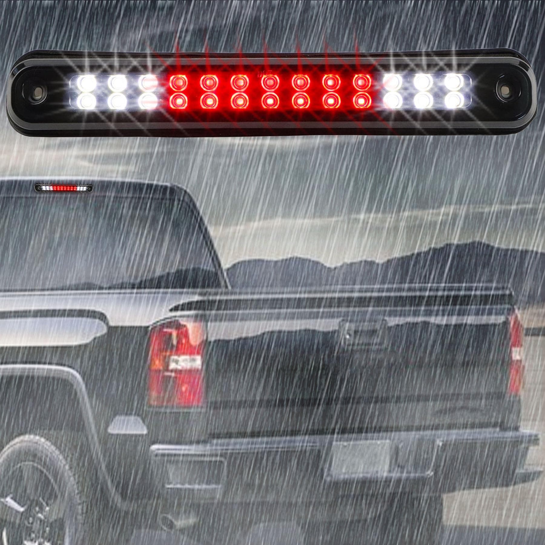 Third 3rd Brake Center High Mount Stop Light LED Lamp CHMSL For 1988-1998 Chevy Silverado / 1992-1998 GMC C1500 C2500 K1500 K2500 (Smoke)