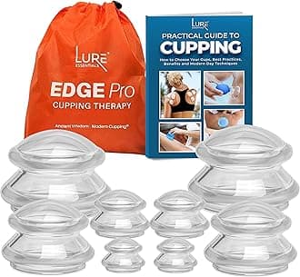 8 Edge Cups Silicone Cupping Therapy Set Professional Massage Cupping Cups for Cupping Therapy Cupping Kit for Massage, Myofascial Release, Cellulite Reduction (Lure Clear)