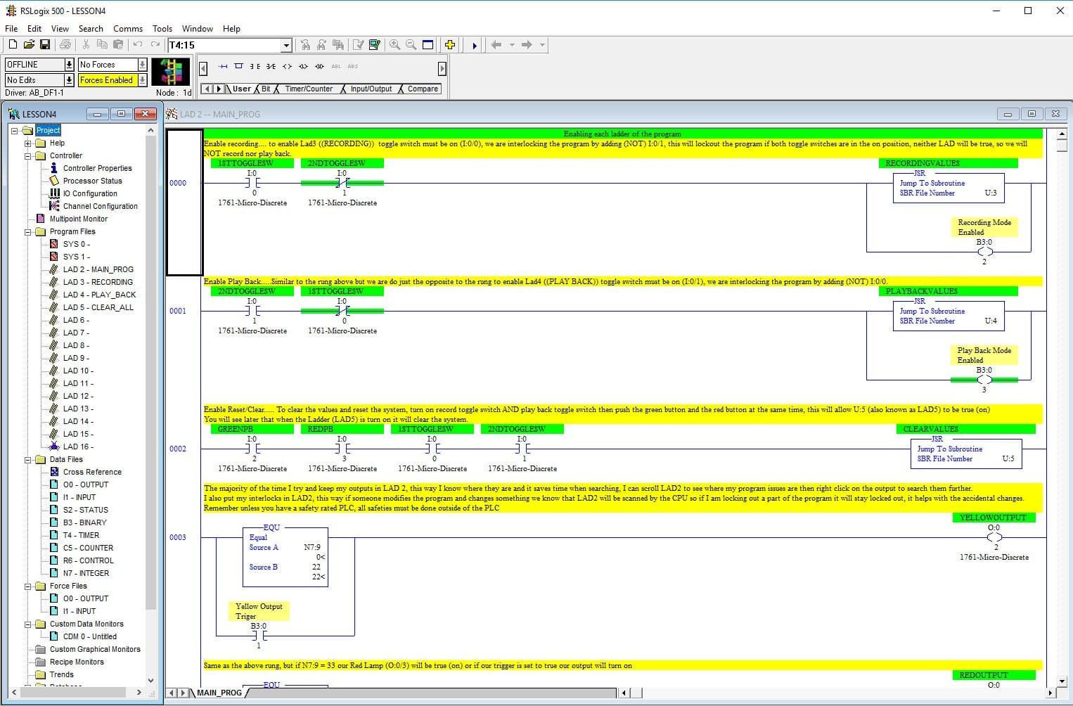 Allen Bradley RSLogix 500 PLC Programming Lessons