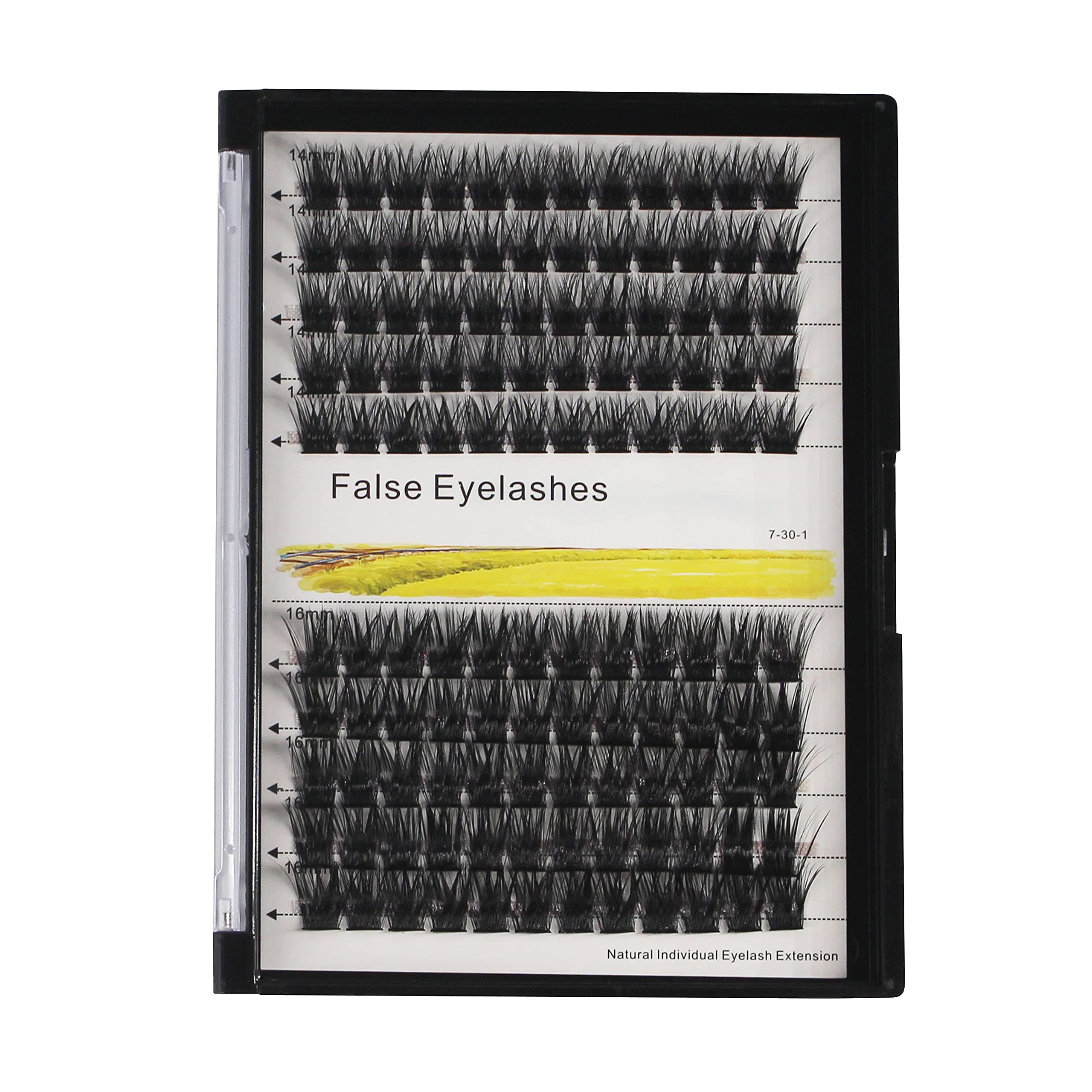 Bodermincer120 Clusters 10mm+12mm/12mm+14mm/14mm+16mm Mixed Wide Cluster False Eyelash Individual Cluster EyeLashes Grafting Fake False Eyelashes Eyelash Extension (Black 10mm+12mm Mixed)