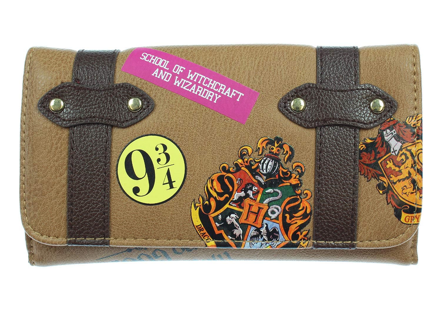 Hogwarts School Trunk Inspired Snap Closure Trifold Wallet