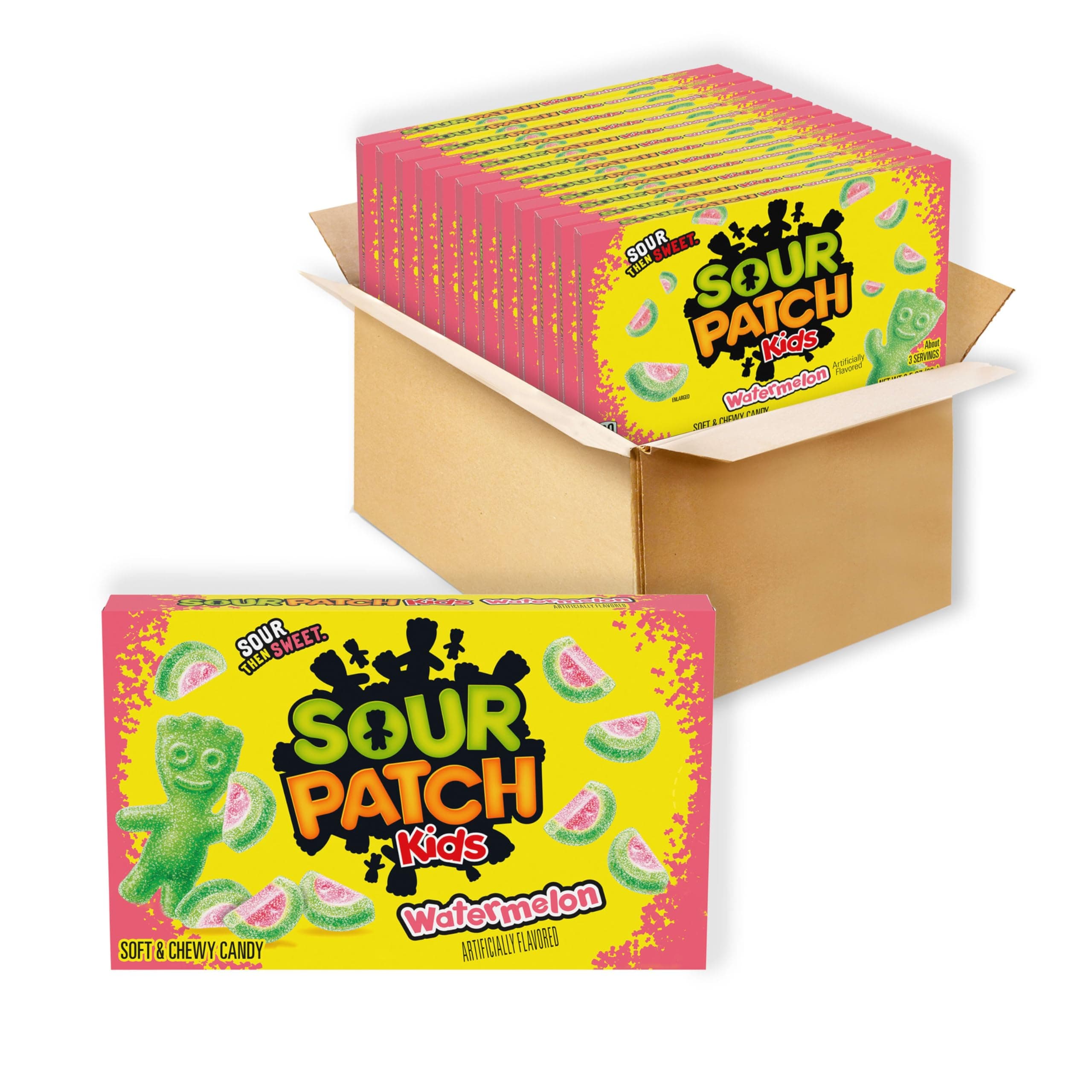 Watermelon Soft & Chewy Gummy Candy, Bulk Candy, 12 - 3.5 oz Boxes