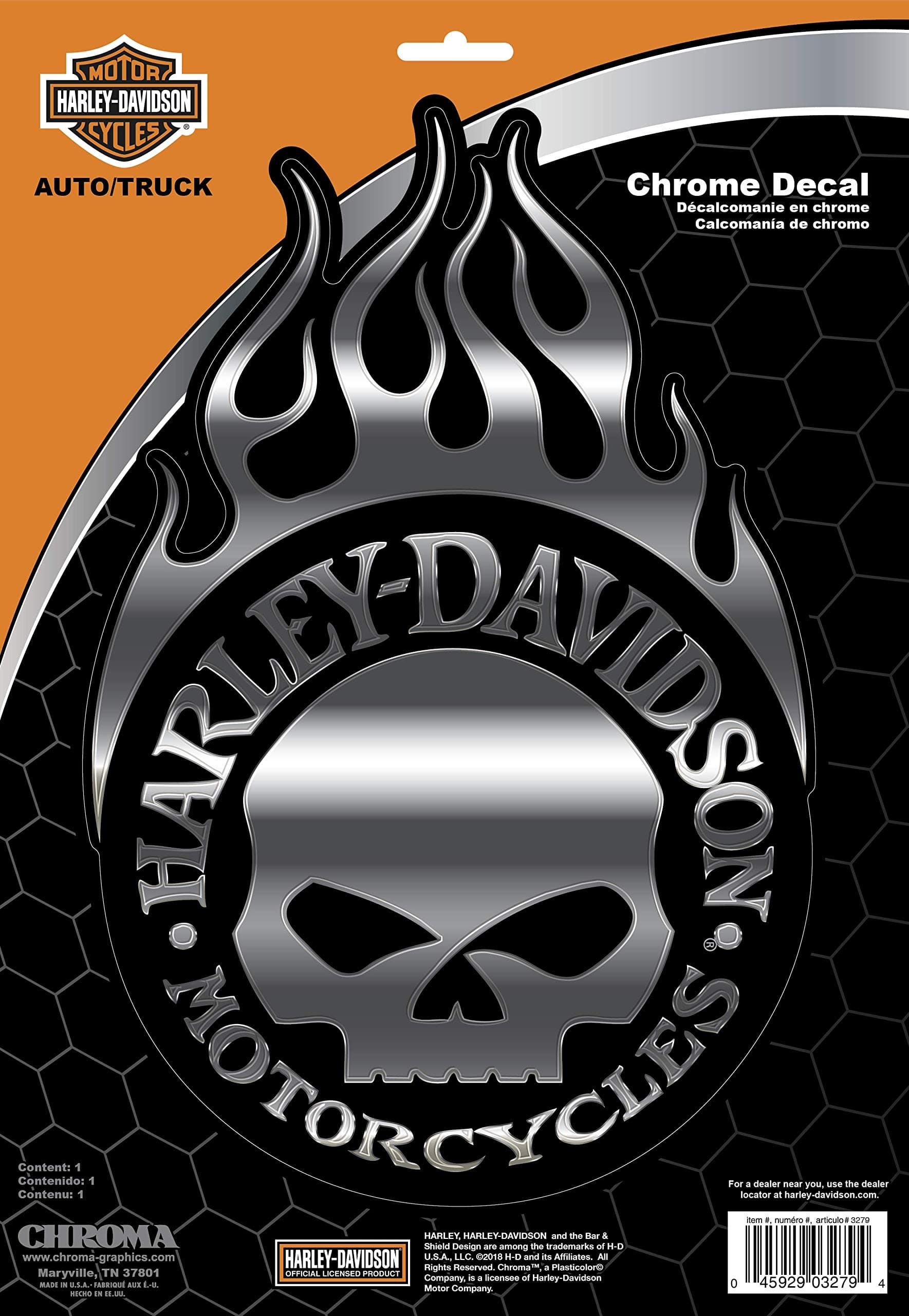 Chroma 003279 Harley-Davidson Skull Classic Emblem Decal