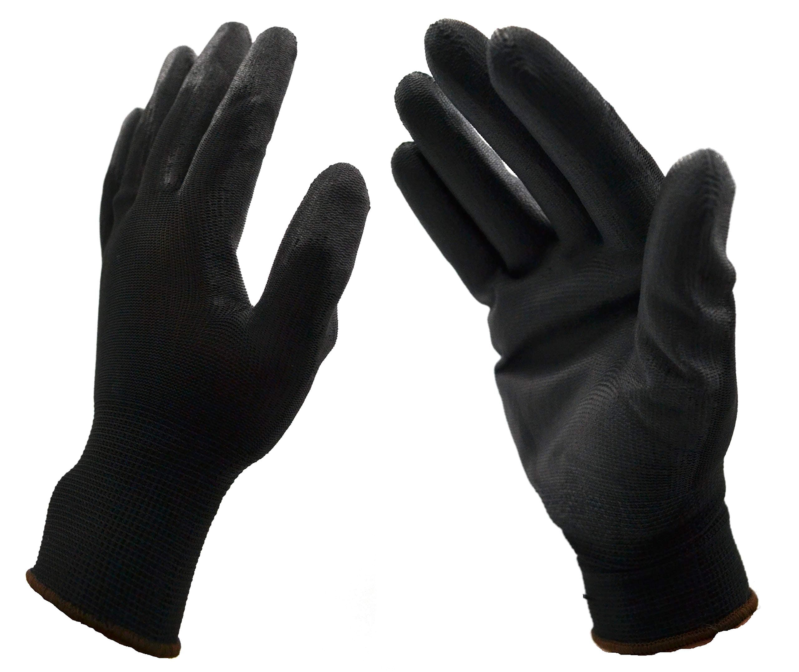 Rubber Gloves 12 pack, Polyurethane Coated Palm for Protection, Thin Lightweight Comfortable for Great Germ Protection, Cleaning, Sanitary, Dexterity, Construction, Contractor or Home Use