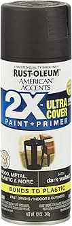 Rust-Oleum 327941 American Accents Spray Paint, 12 Oz, Satin Dark Walnut