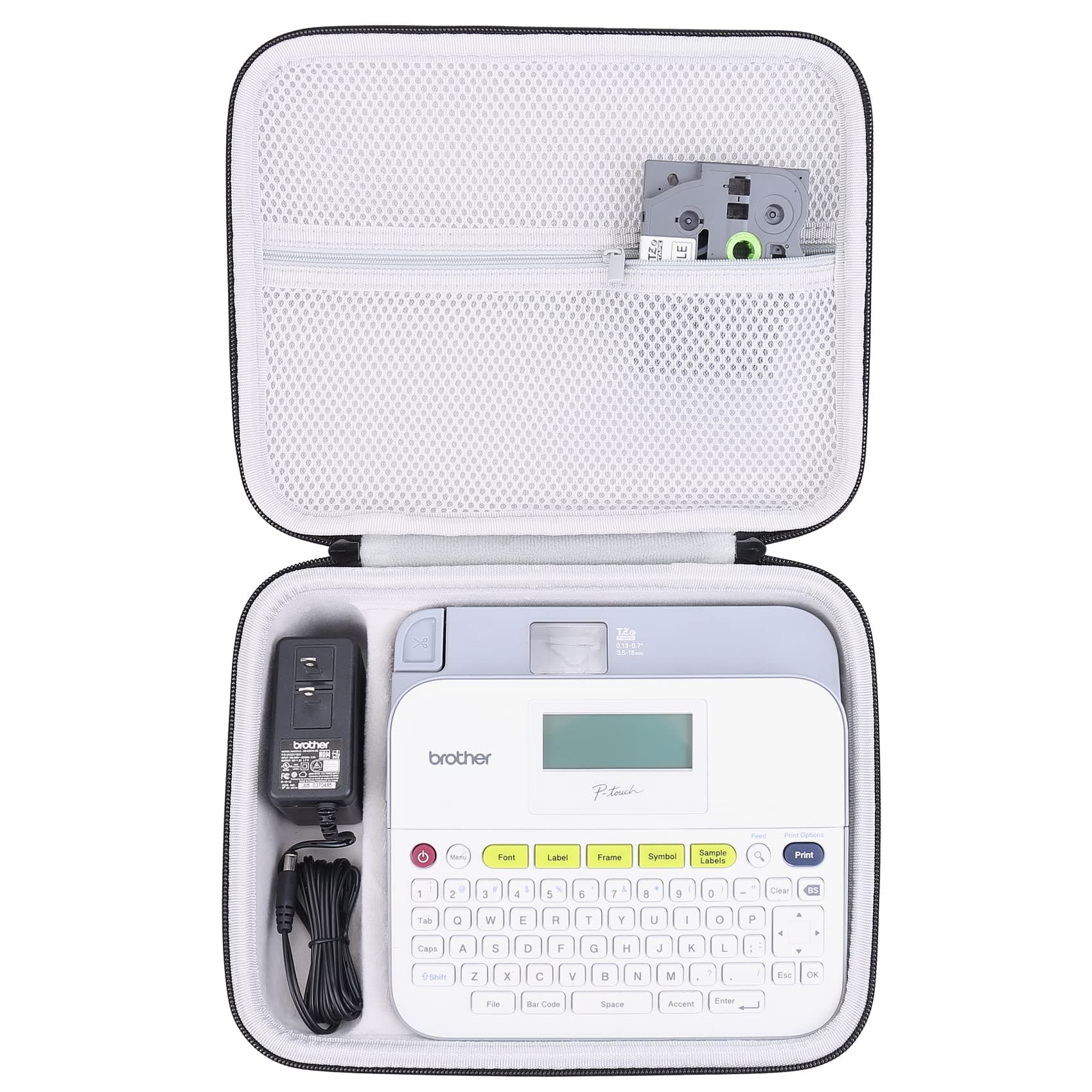 khanka Hard Travel Case Replacement for Brother P-Touch Pt-d400 PTD400AD, PT-D410, PT-D460BT Home/Office Advanced Label Maker, Case Only (Inside White)