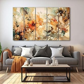 The Castle Decor Elegant Flower Painting With Frame 5 Big Size (36x60) Multiple Frames Wall Art Painting for Living Room,bedroom,drawing Room,hotels-wooden Framed-digital Painting