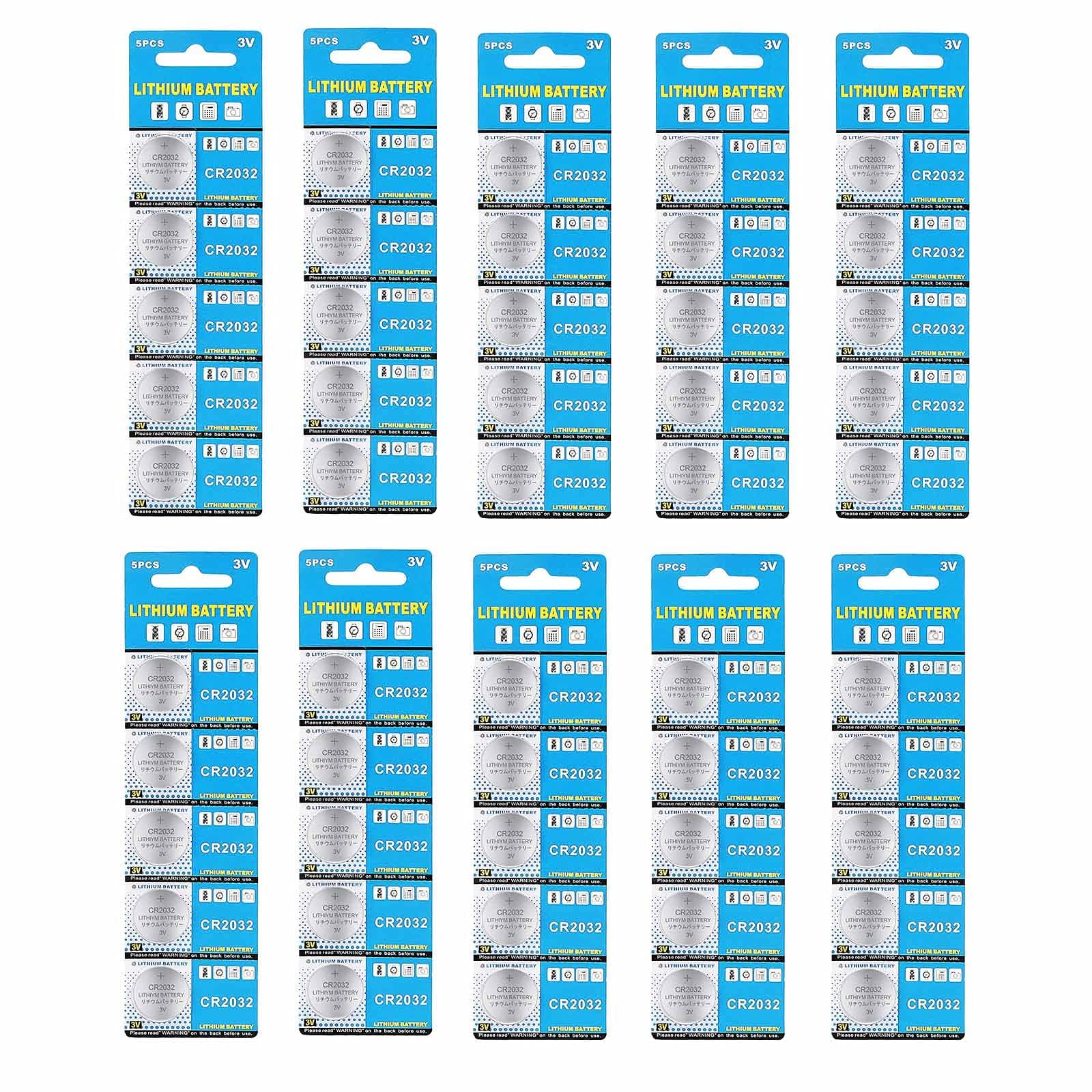 Taysing 50 Pack 3V High Capacity Lithium Button Coin Cell Batteries CR2032 DL2032 ECR2032 GPCR2032 Used in Most Electronic Devices