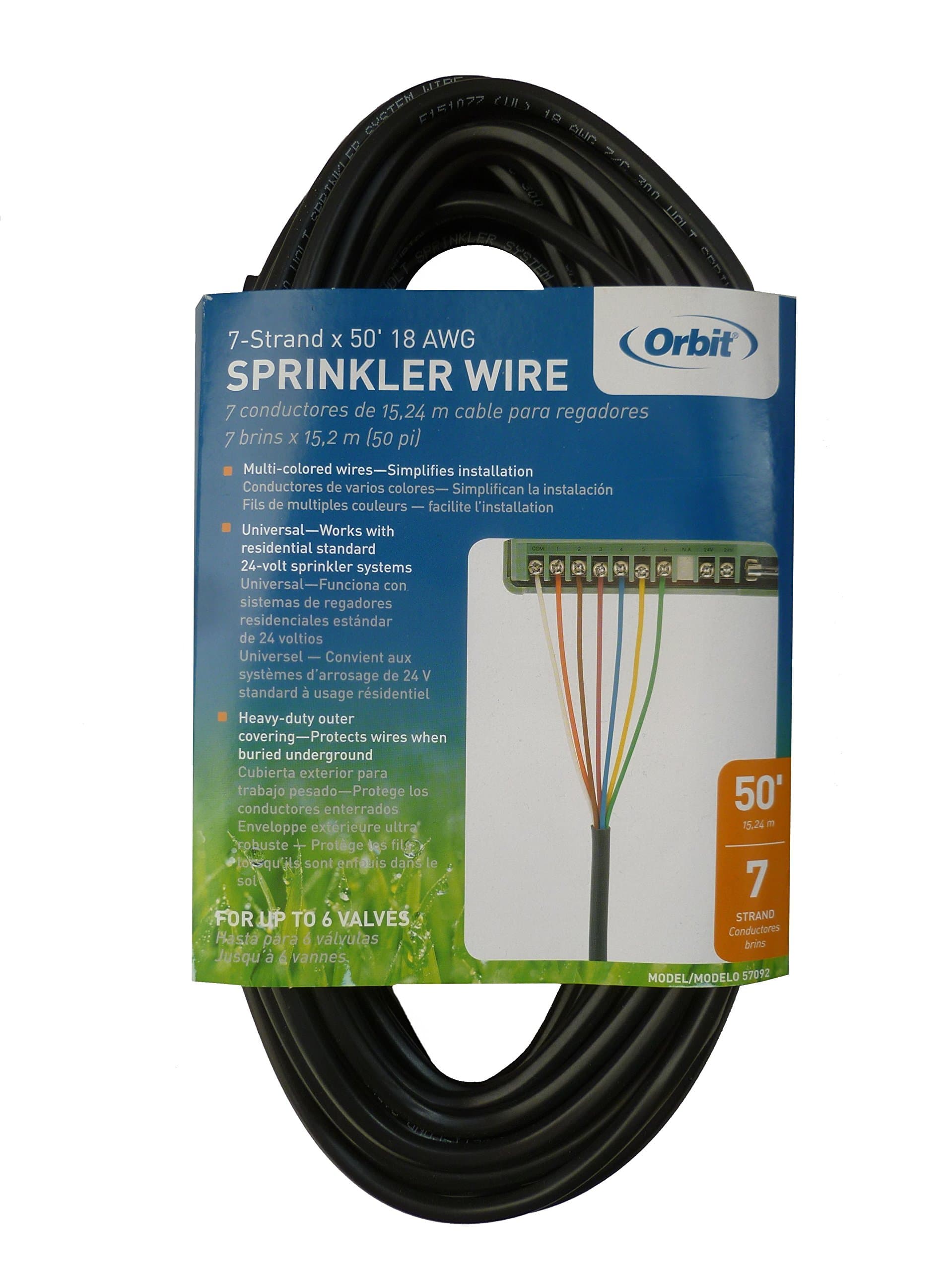 Orbit 57088 7Strd 100' Wire Sprinklr, 100 Feet