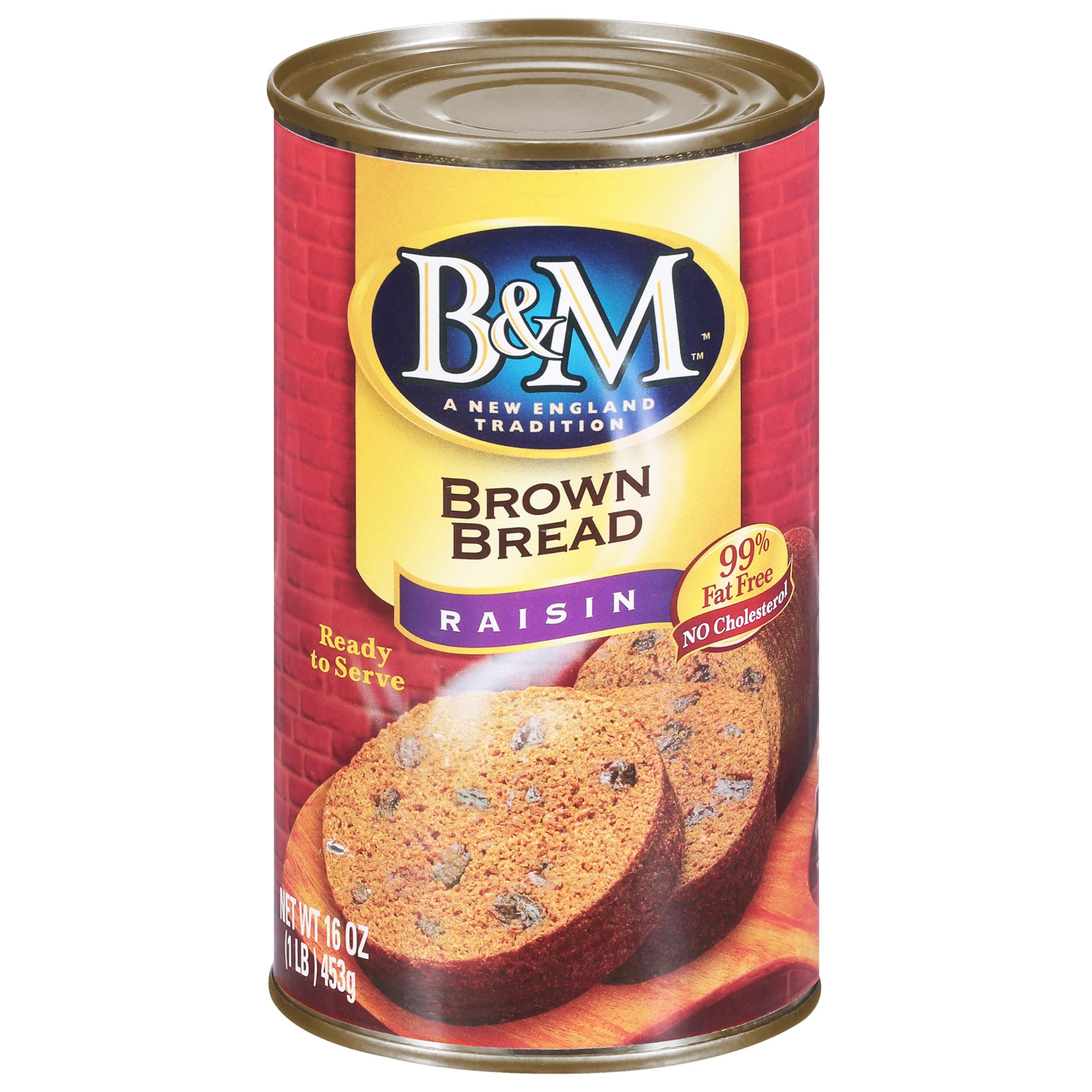 B&M Brown Bread, Raisin, 16 Ounce (Pack of 12)