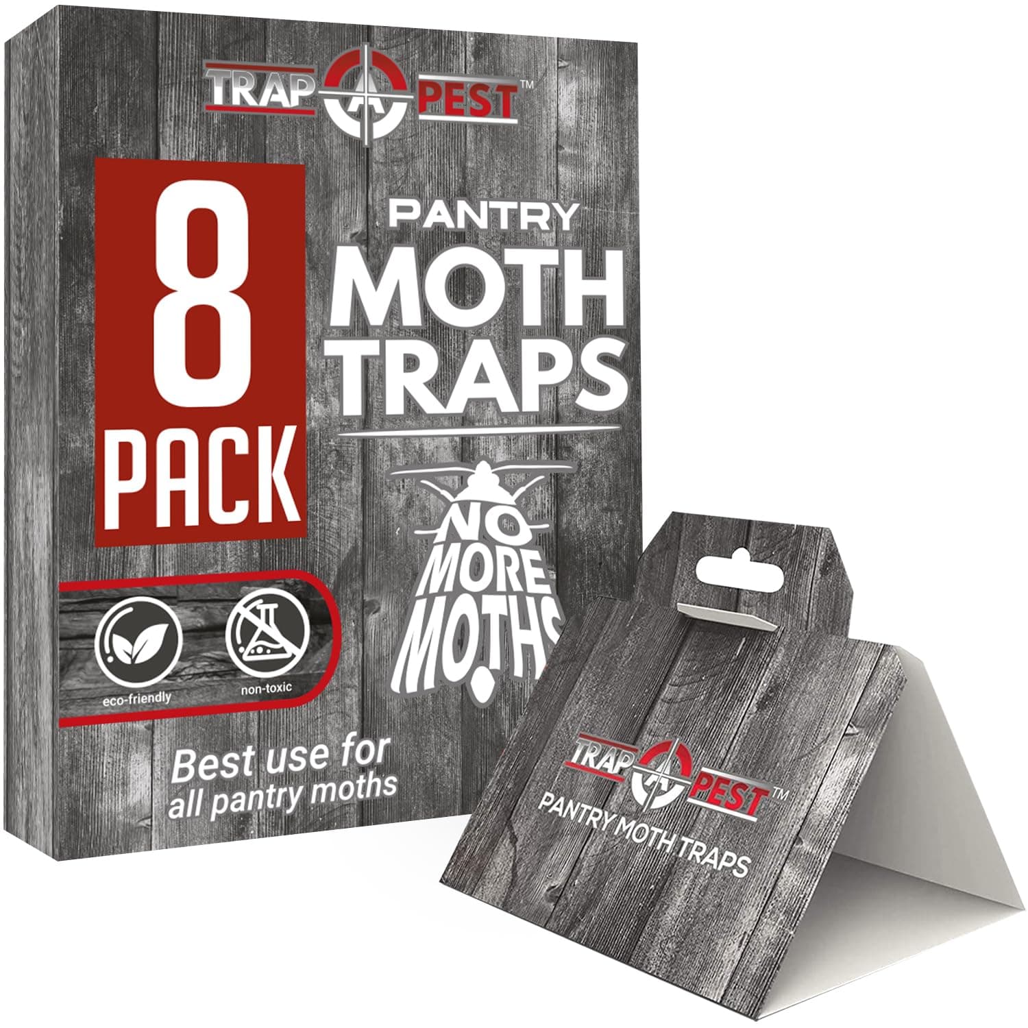 TRAP A PEST 8 Pack Pantry Moth - Safe and Effective for Food and Cupboard- Glue with Pheromones for Pantry Moths