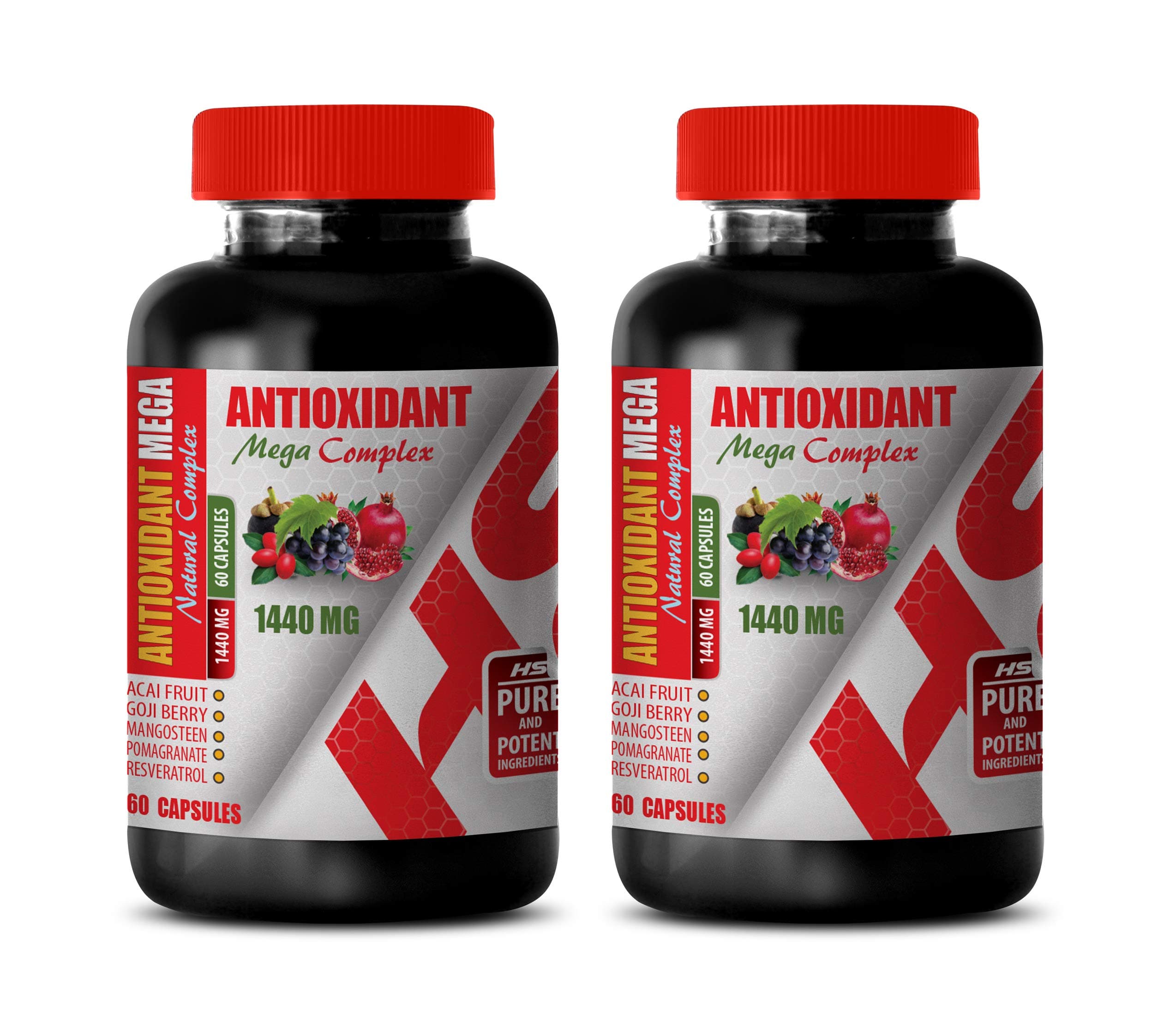 Focus Formula Support Brain Health - ANTIOXIDANT Natural MEGA Complex 1440 MG - Pomegranate Extract - 2 Bottles 120 Capsules