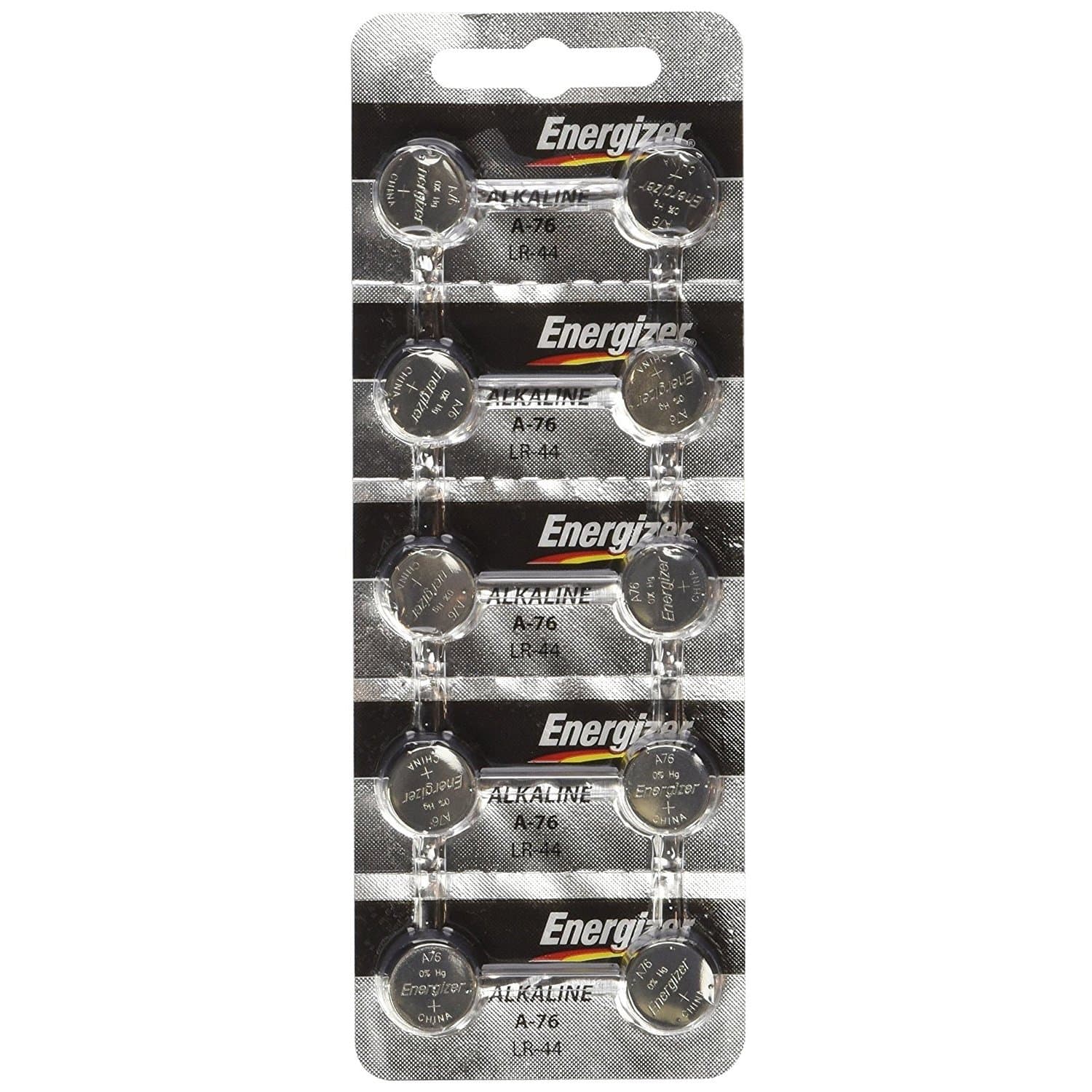Energizer Lr44 1.5V Button Cell Battery 10 Pack (Replaces: Lr44, Cr44, Sr44, 357, Sr44W, Ag13, G13, A76, A-76, Px76, 675, 1166A, Lr44H, V13Ga, Gp76A, L1154, Rw82B, Epx76, Sr44Sw, 303, Sr44, S303, S357, Sp303, Sr44Sw) "Energizer Brand Name Batteries"