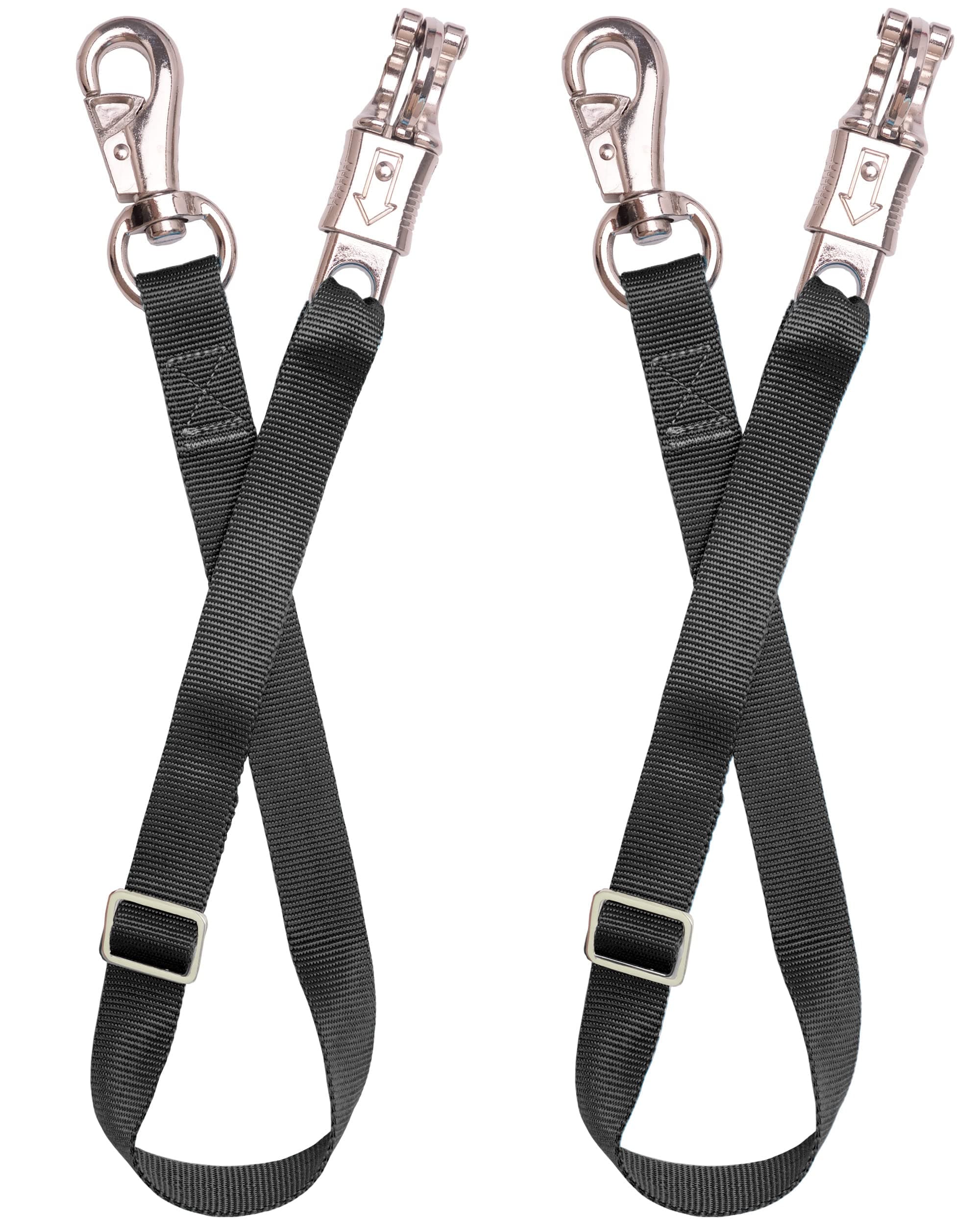 Adjustable Trailer Tie （2 Pack）-Horse Trailer Nylon Strap Tie，Adjusted from 25 to 37”