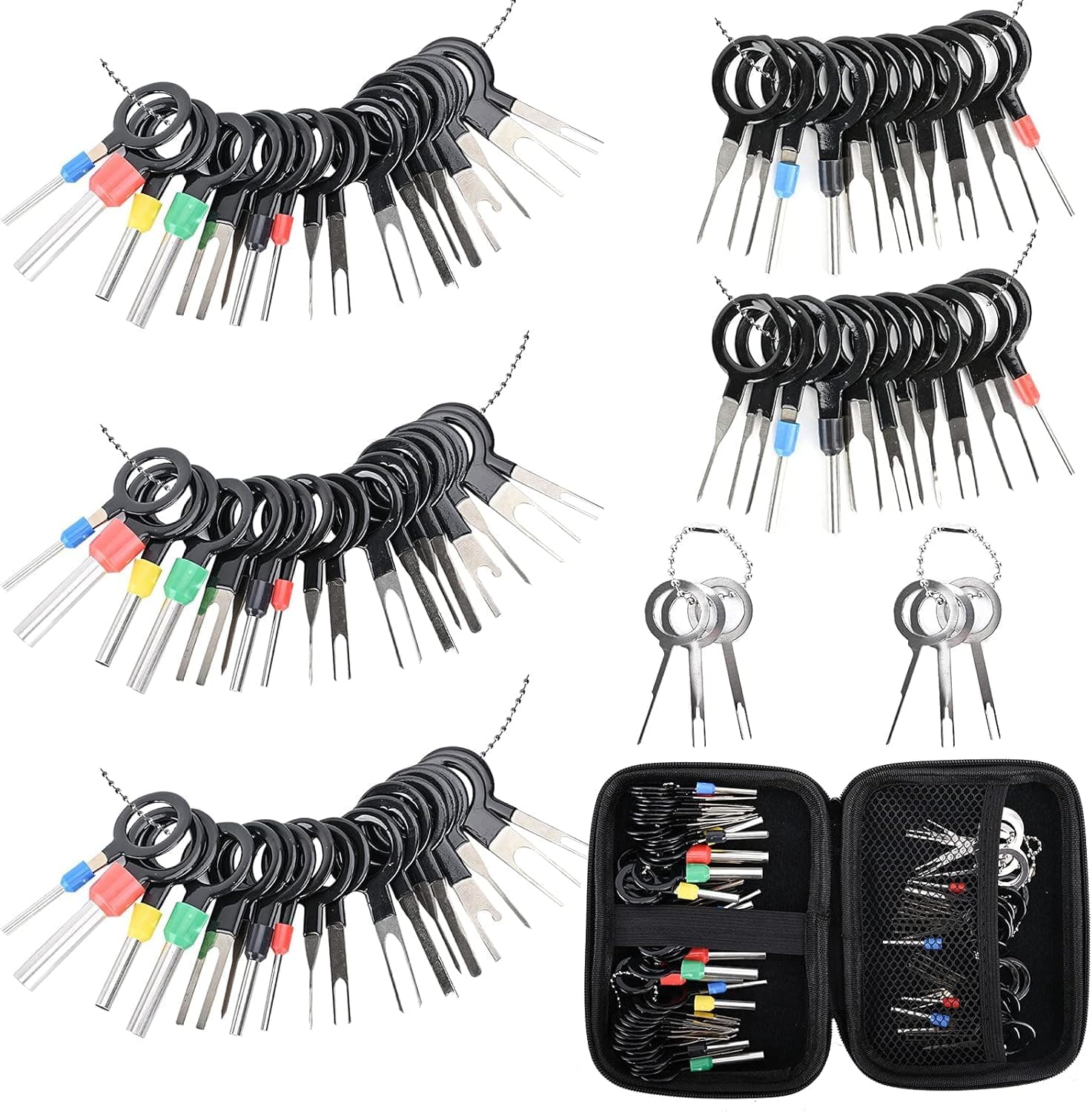 Terminal Removal Tool Kit 82 Pcs Depinning Tool Electrical Connector Pin Removal Extractor Kit Terminal Release Tool Set for Automotive Car