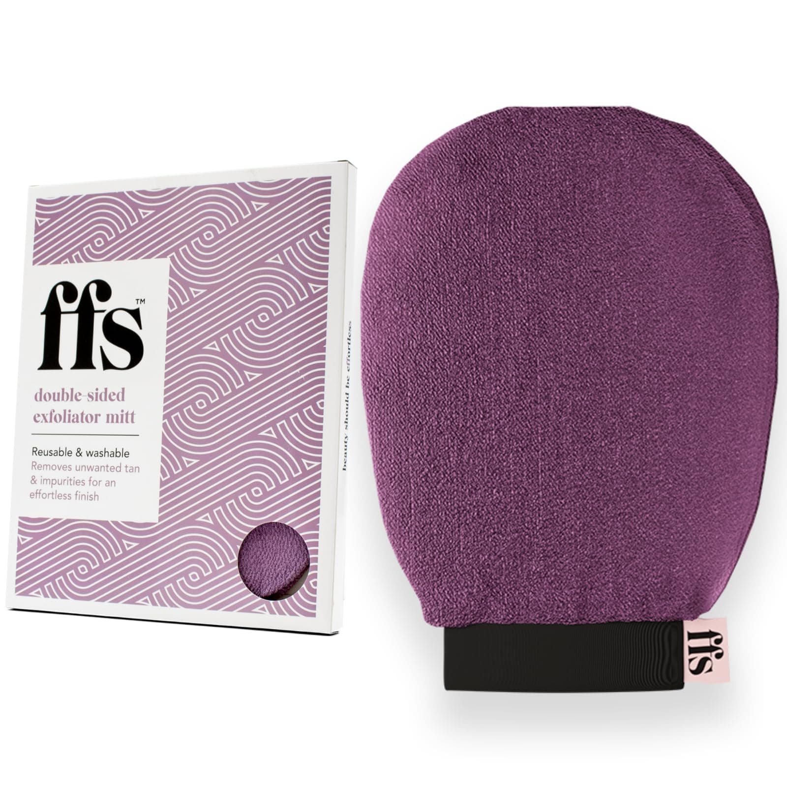 FFS Beauty Double-Sided Exfoliating Mitt - Exfoliating Mitt for Dead Skin, Exfoliating Glove to Unclog Pores & Revive Dull Skin, Tanning Mitt for Sensitive Skin, Body Scrub Glove to Leave Skin Smooth