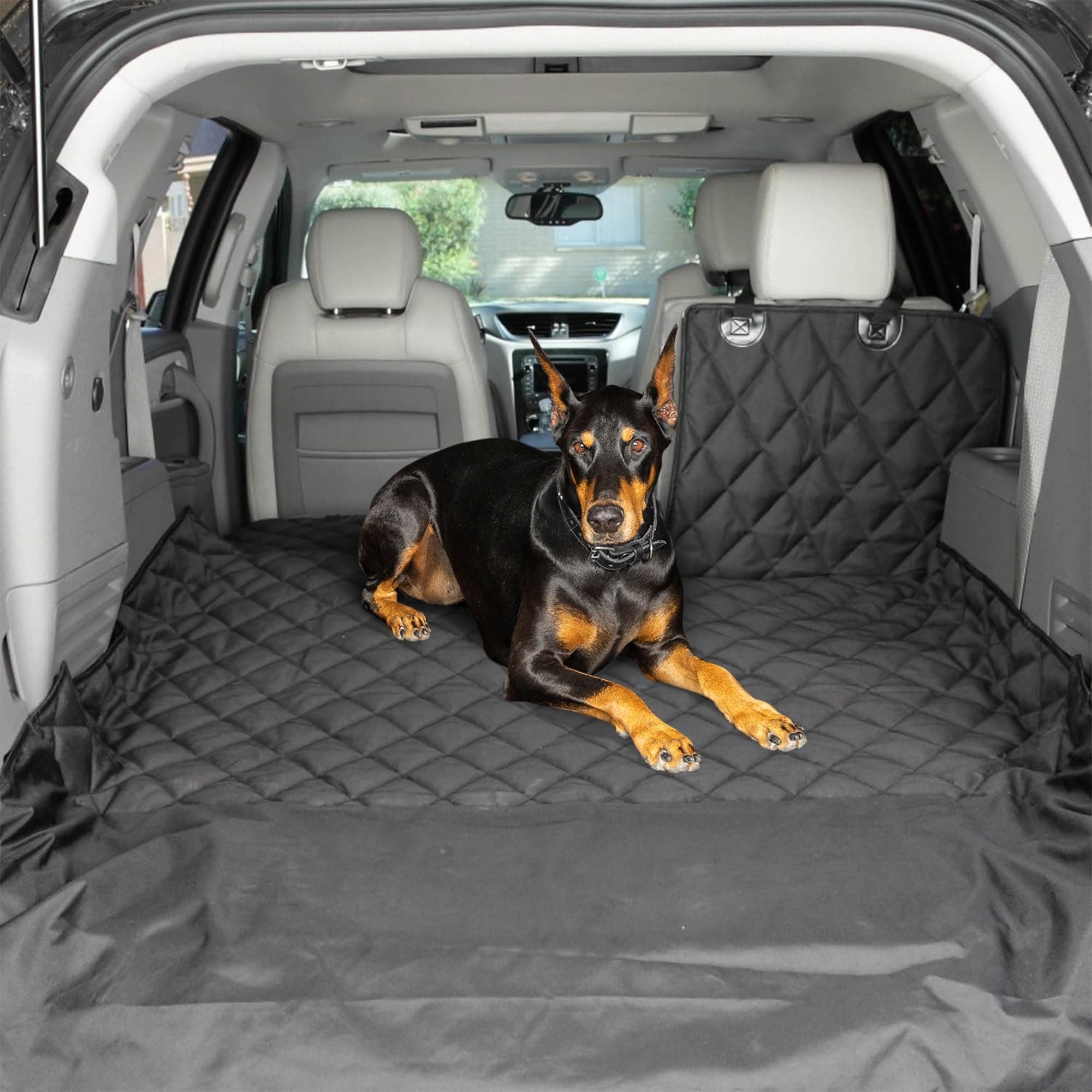 4Knines SUV Cargo Liner for Fold Down Seats - 60/40 Split and Armrest Pass-Through Compatible - USA Based Company (Extra Large, Black)