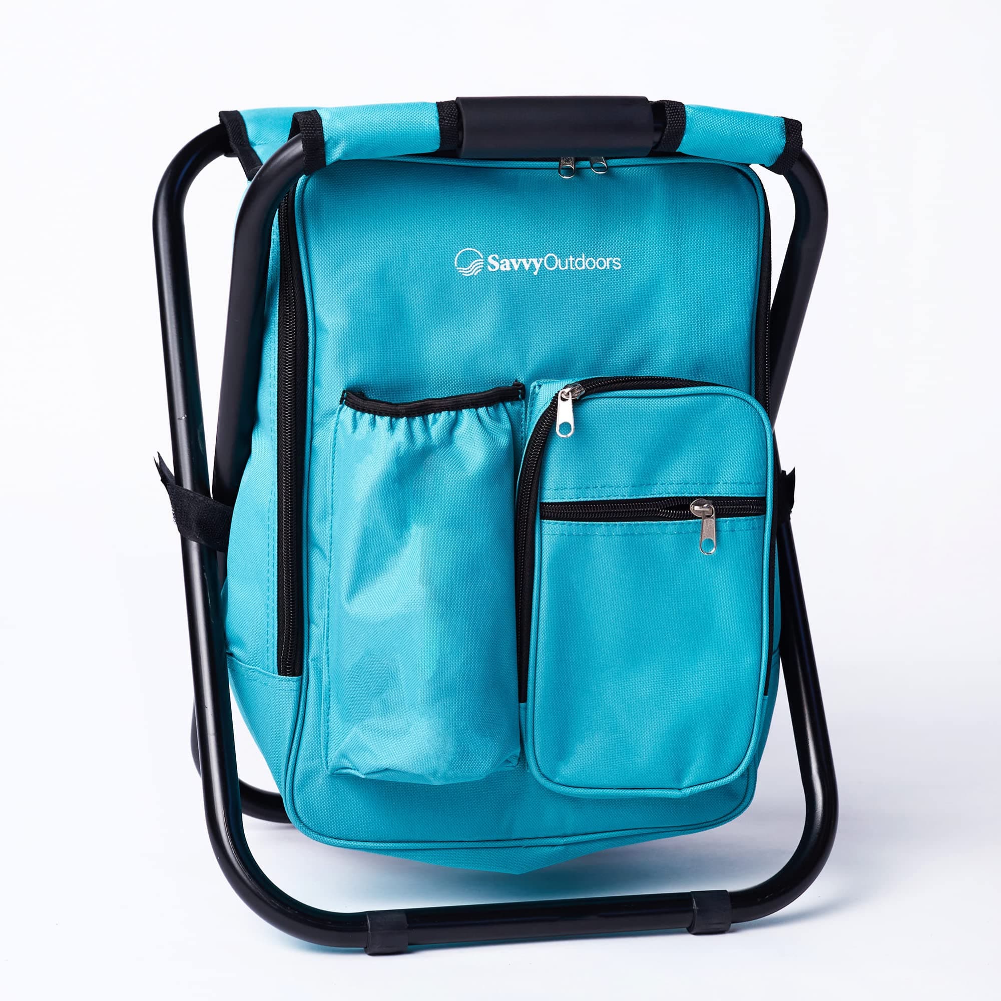 American Owned Savvy Outdoors Back Pack Chair or Backpack Cooler Chair, Portable Lightweight Stool