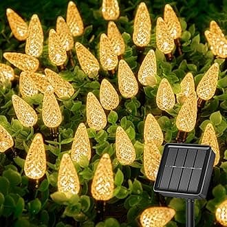 Brightown Solar Operated C6 Strawberry String Lights, 39ft 100 LEDs Warm White LED Christmas Fairy Lights, Solar Christmas Lights Outdoor, Christmas Decorations for Christmas Tree, Garden Decor