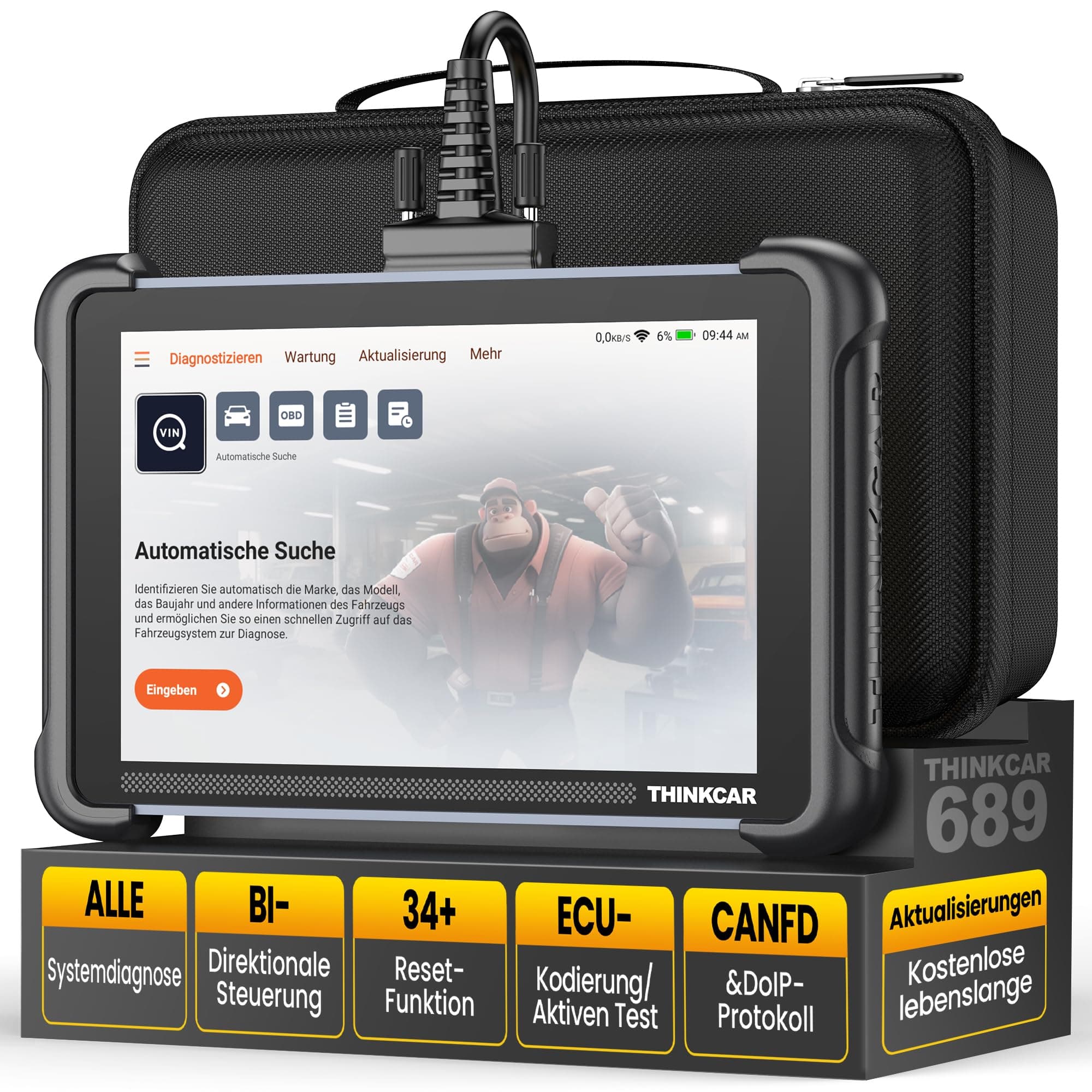 ThinkScan 689 OBD2 Diagnostic Tool with 34 Service Functions + Full System Diagnostic, Reader Car for Active Testing/ECU Coding