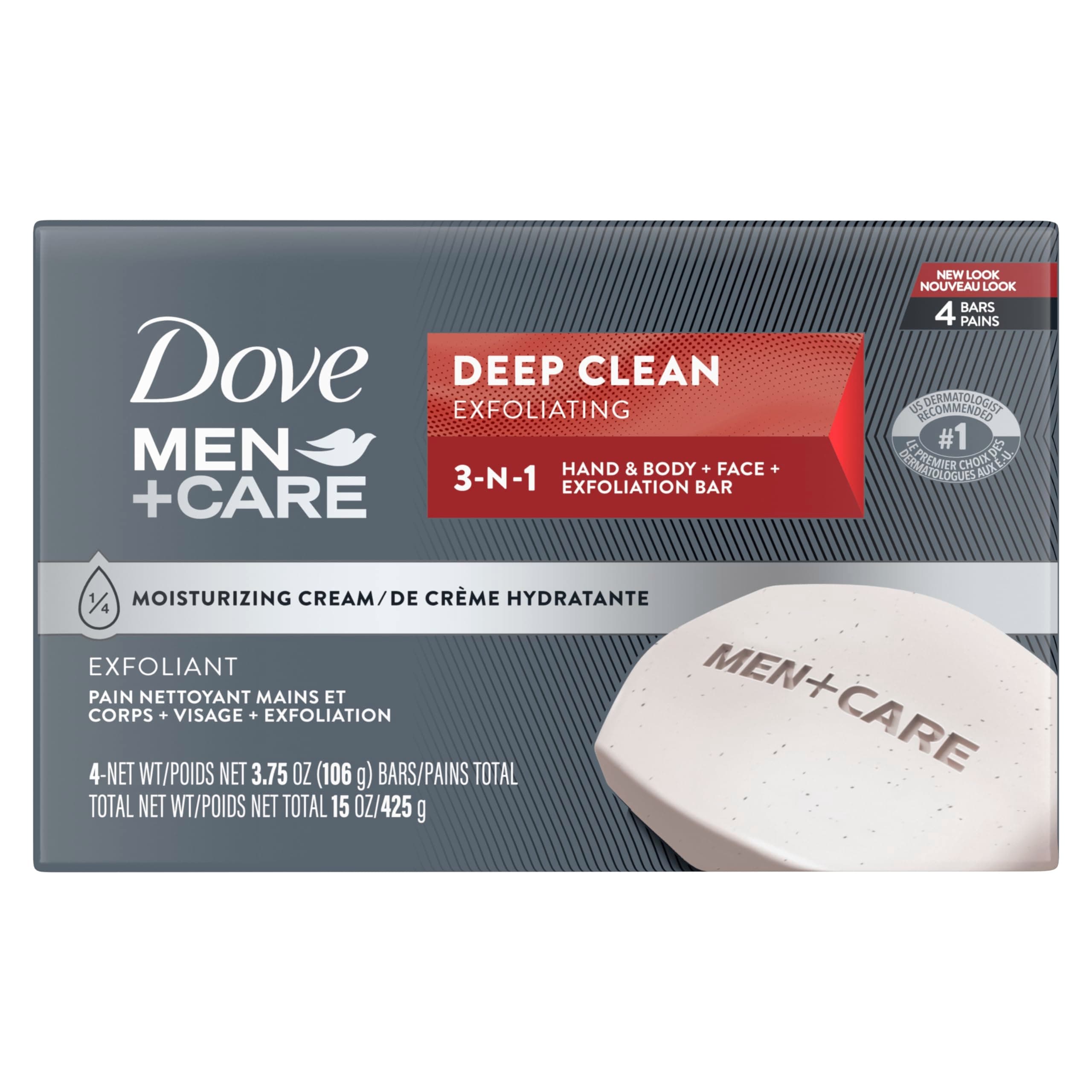 Dove Men Deep Clean Bar Soap - 4 pk.